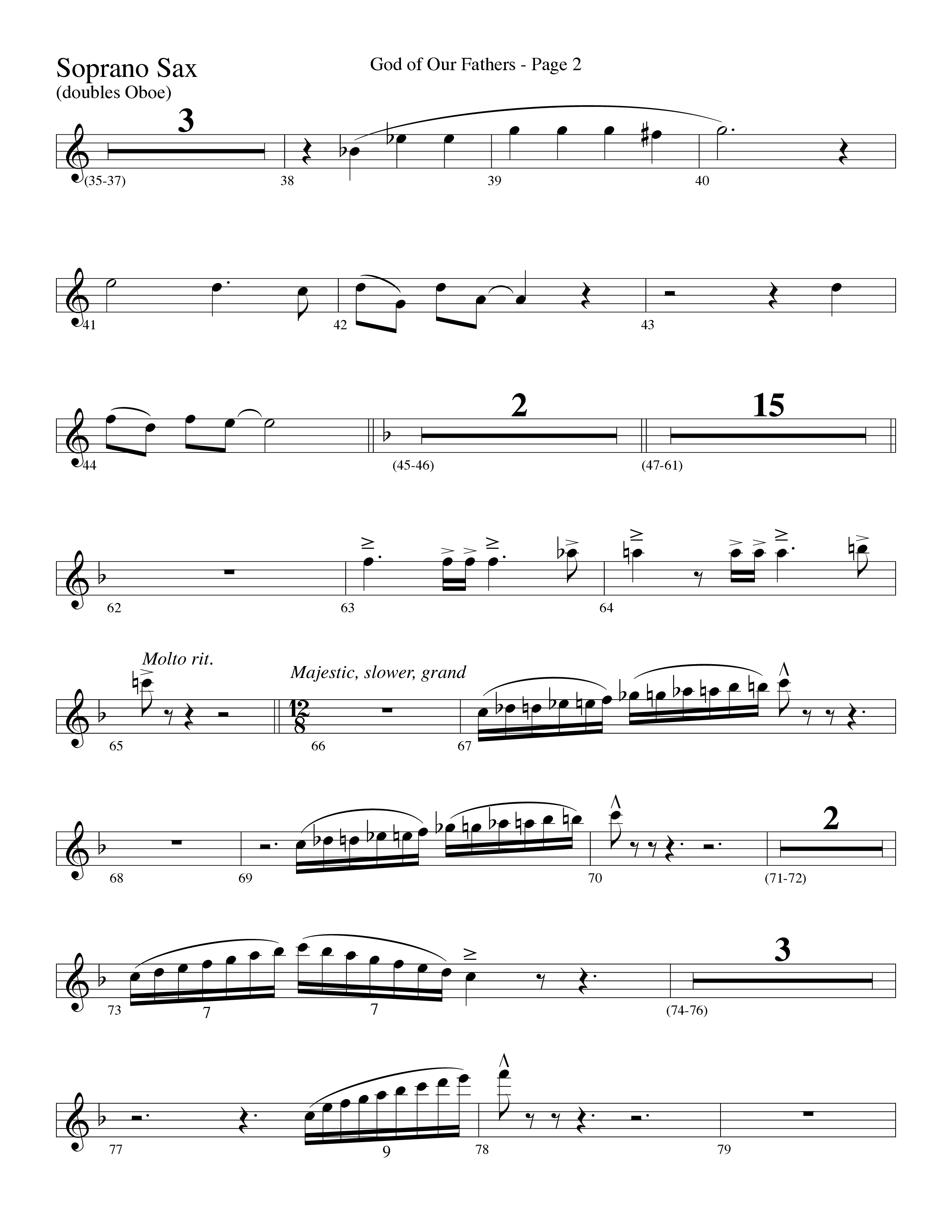 God Of Our Fathers (Choral Anthem SATB) Soprano Sax (Word Music Choral / Arr. David Clydesdale)