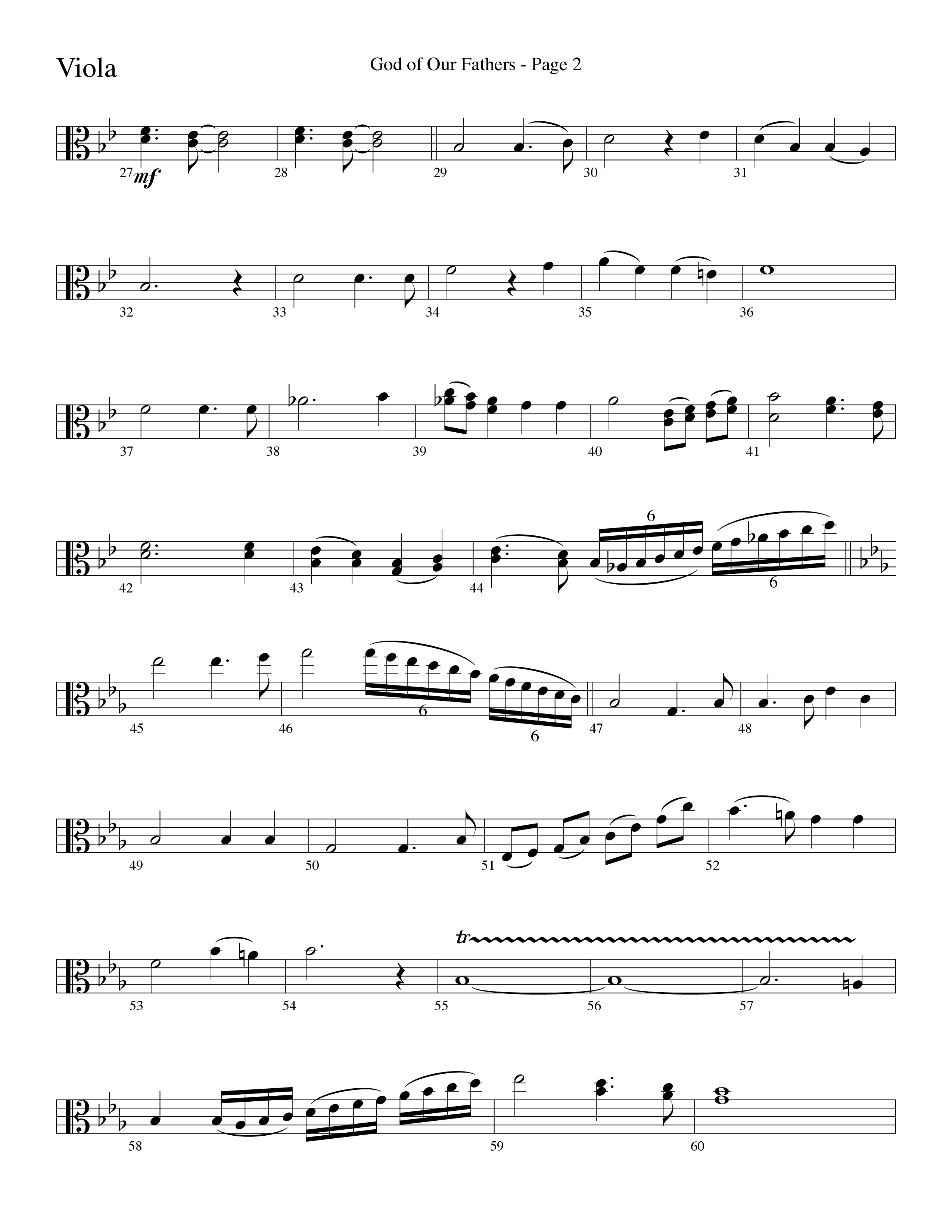 God Of Our Fathers (Choral Anthem SATB) Viola (Word Music Choral / Arr. David Clydesdale)