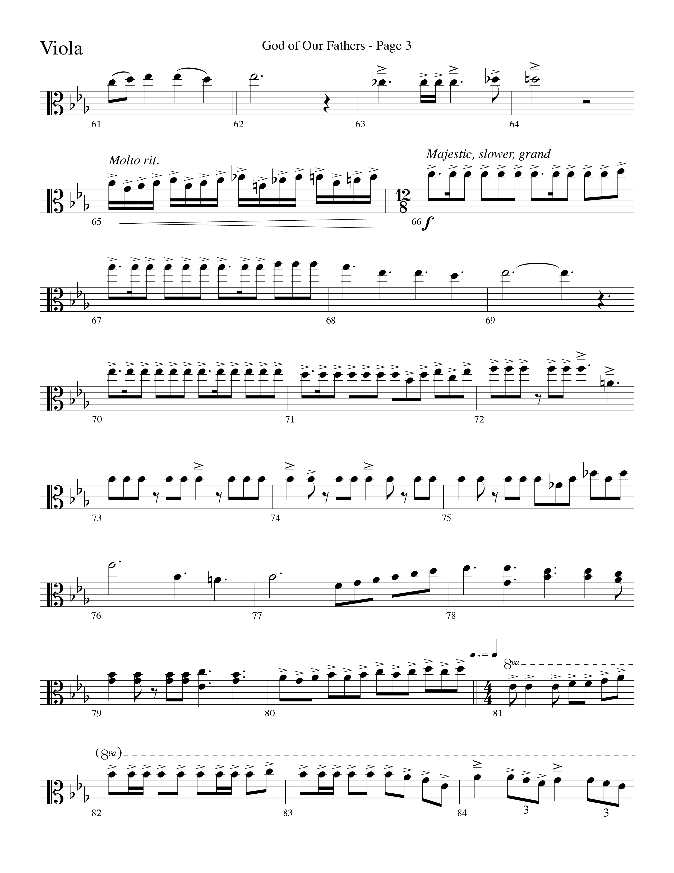 God Of Our Fathers (Choral Anthem SATB) Viola (Word Music Choral / Arr. David Clydesdale)