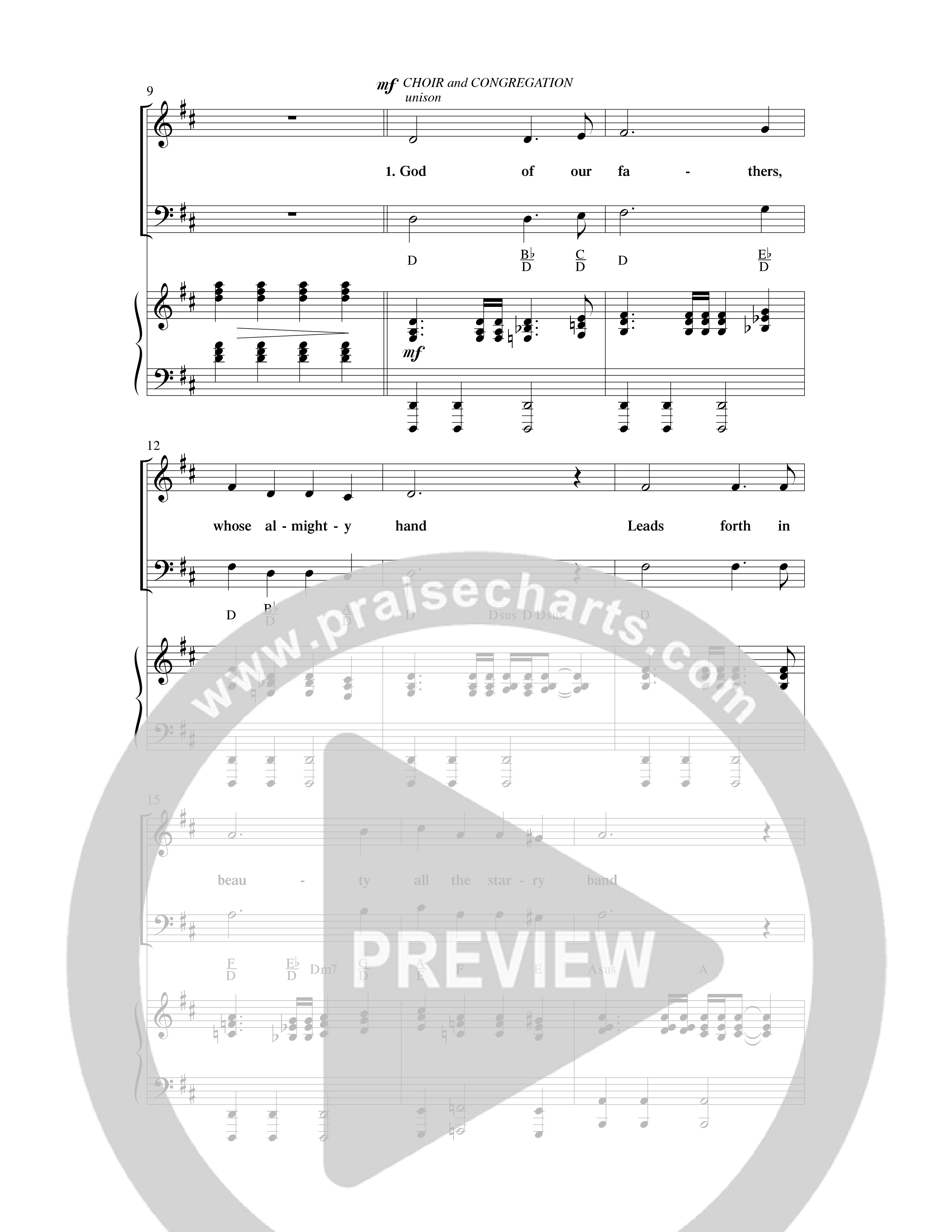 God Of Our Fathers (Choral Anthem SATB) Anthem (SATB/Piano) (Word Music Choral / Arr. David Clydesdale)