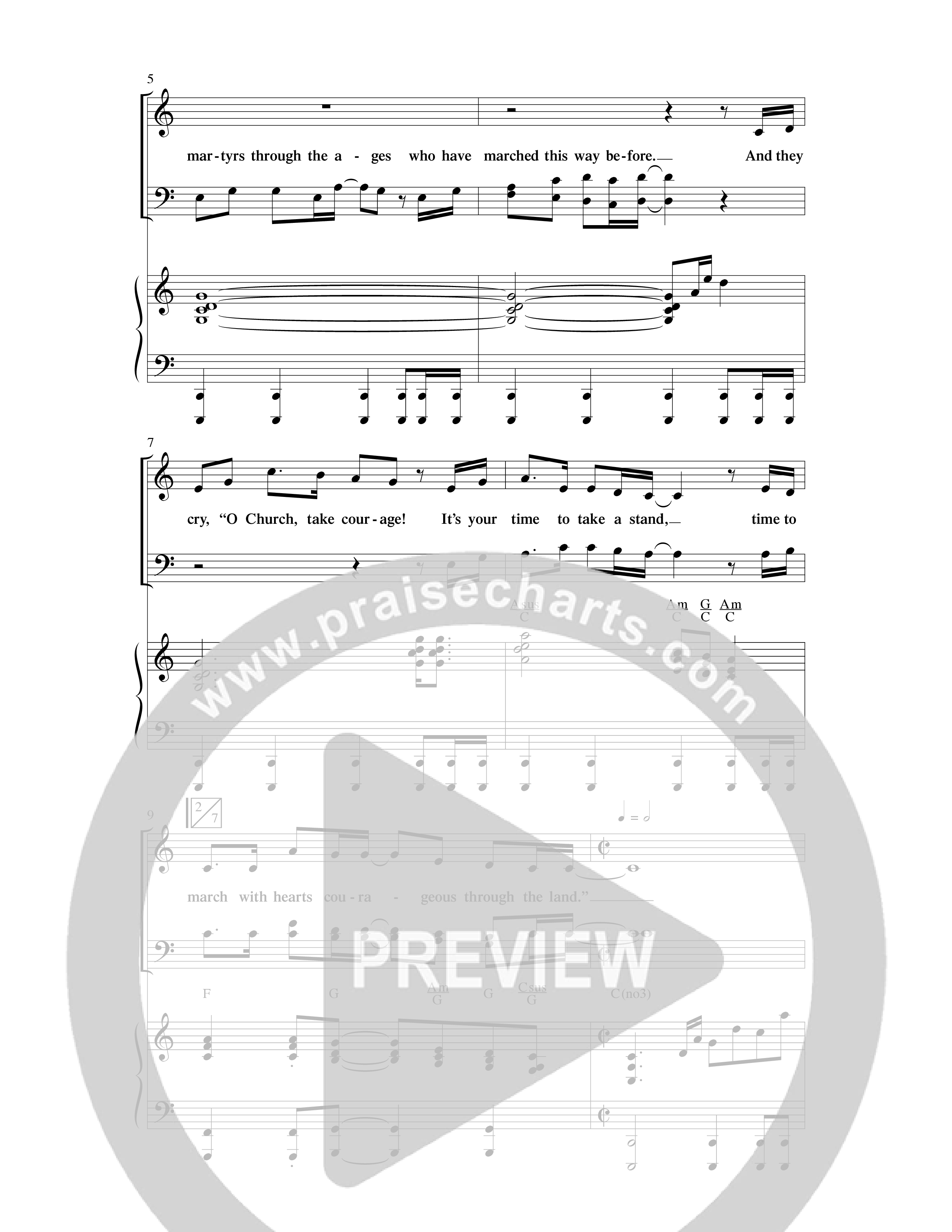 Hearts Courageous (Choral Anthem SATB) Anthem (SATB/Piano) (Word Music Choral / Arr. David Clydesdale)