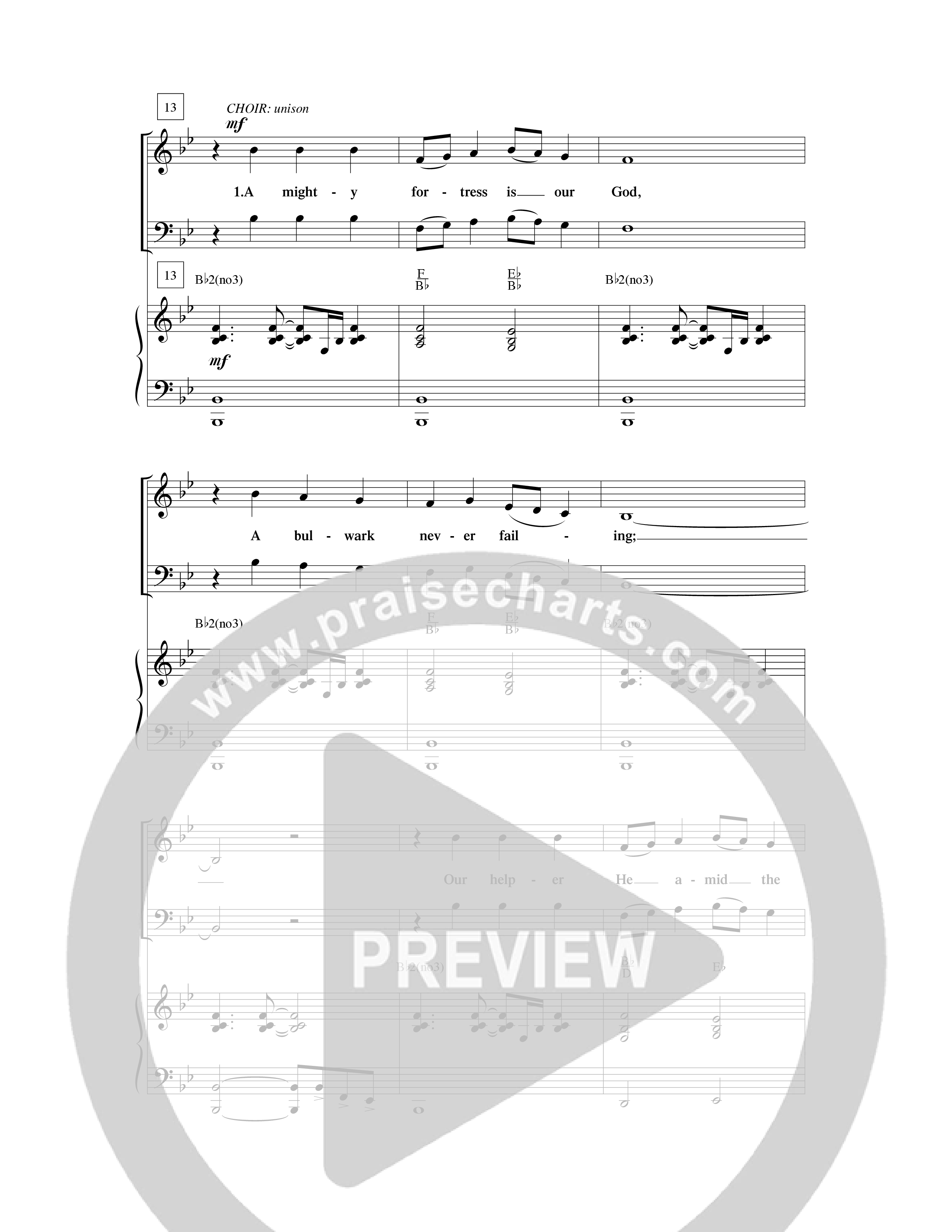 A Mighty Fortress Is Our God (Choral Anthem SATB) Anthem (SATB/Piano) (Word Music Choral / Arr. Don Hart)