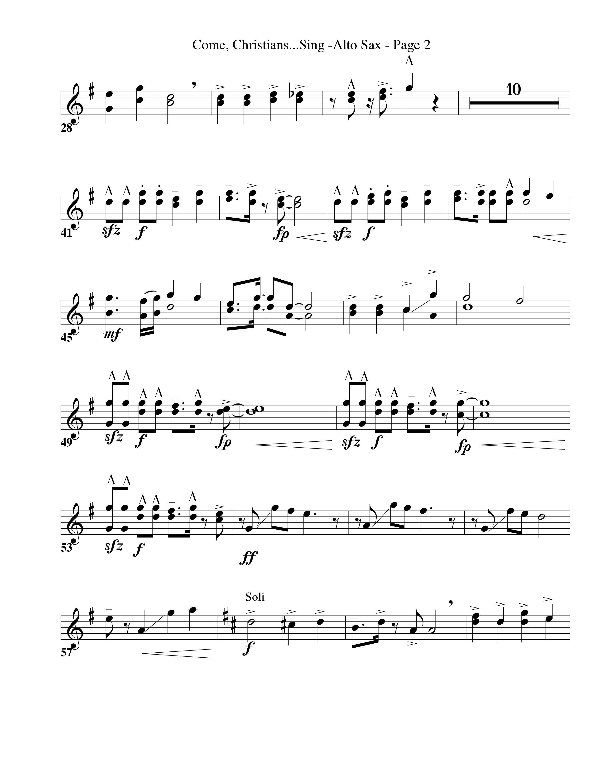 Come Christians Join To Sing Alto Sax (Word Music Choral / Arr. Dan Goeller)