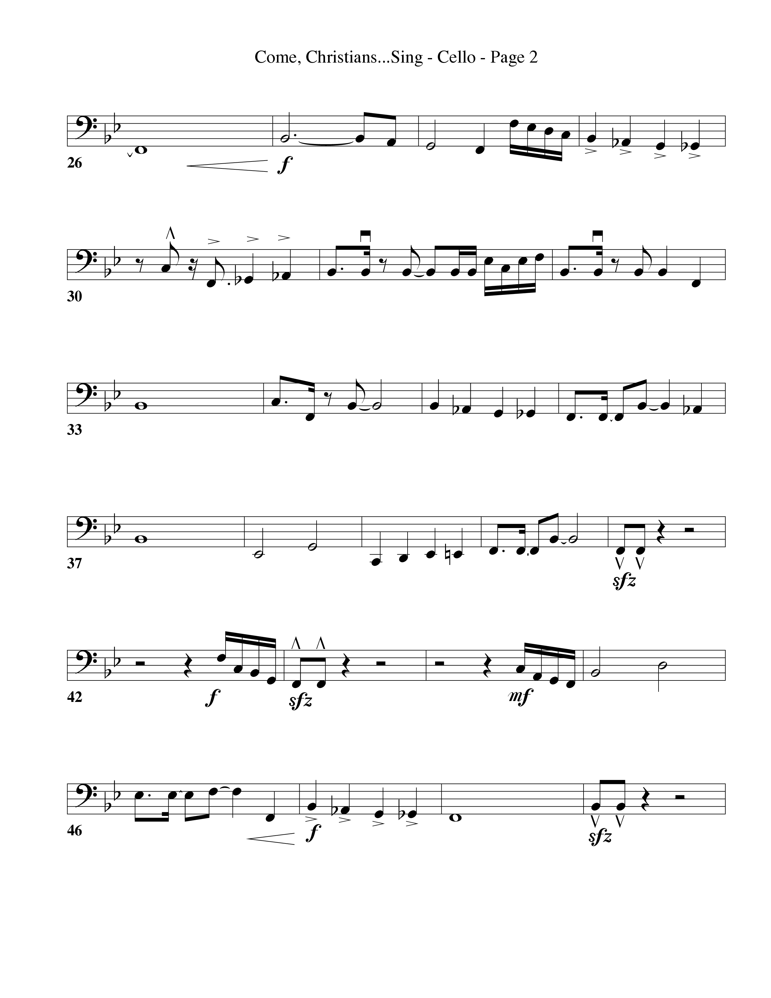 Come Christians Join To Sing Cello (Word Music Choral / Arr. Dan Goeller)