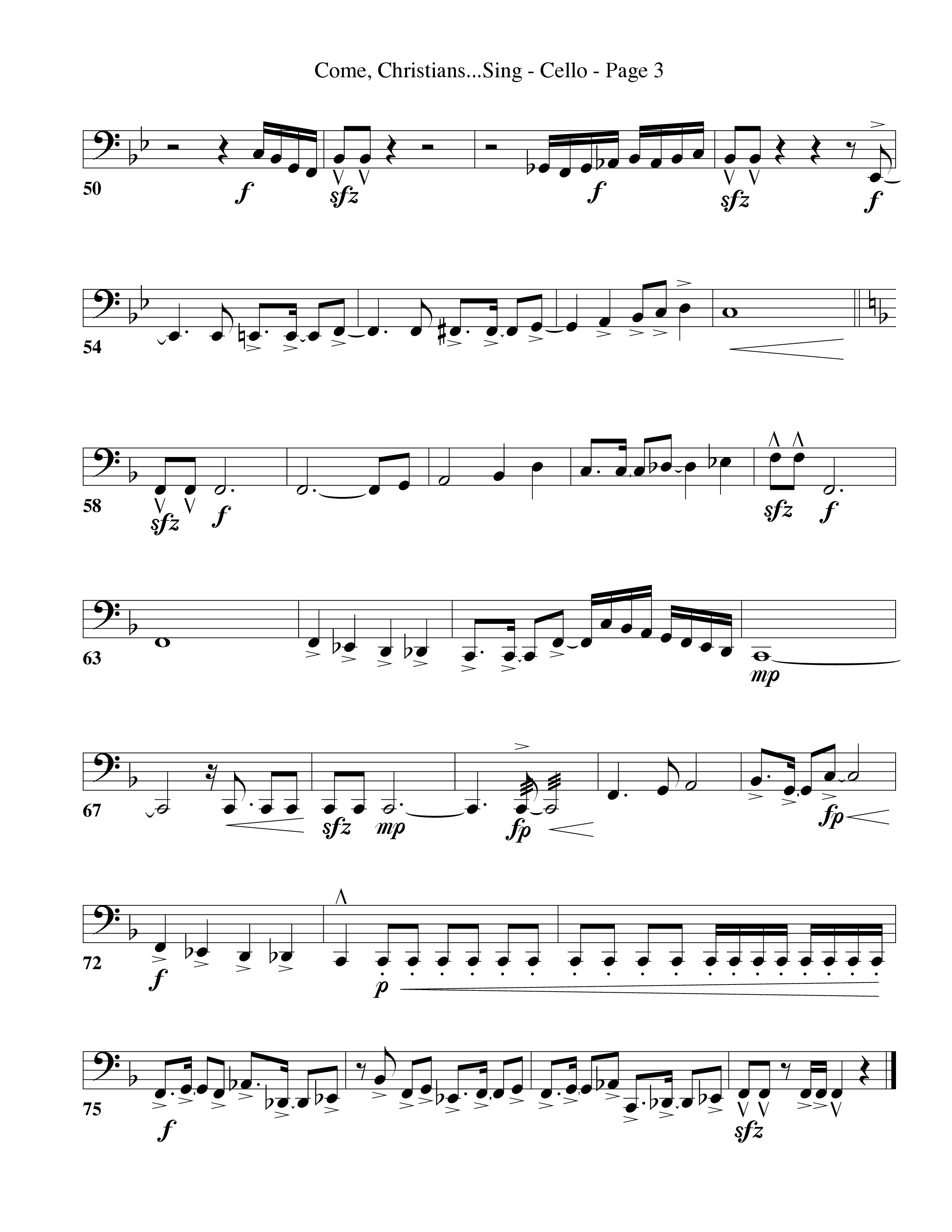 Come Christians Join To Sing Cello (Word Music Choral / Arr. Dan Goeller)