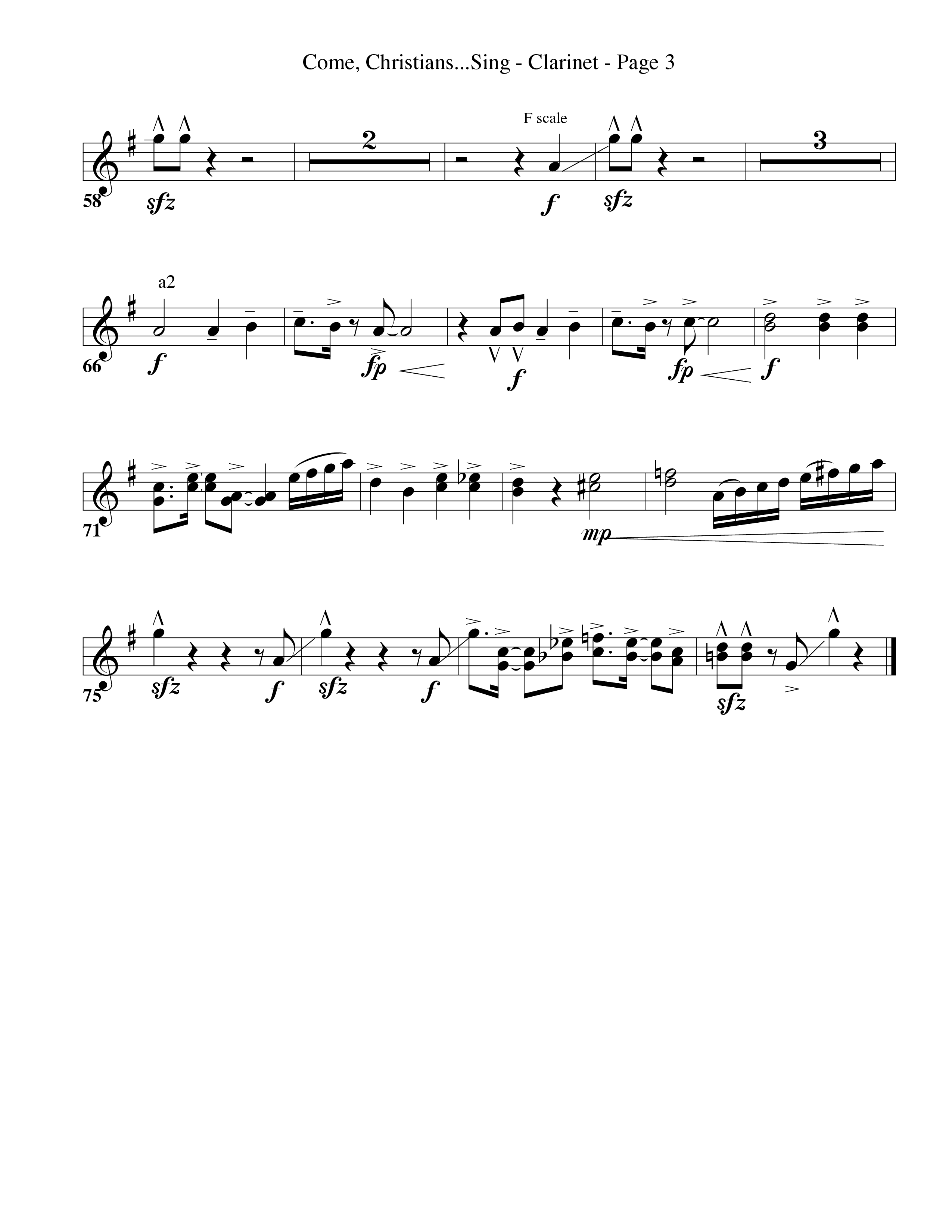 Come Christians Join To Sing Clarinet 1/2 (Word Music Choral / Arr. Dan Goeller)