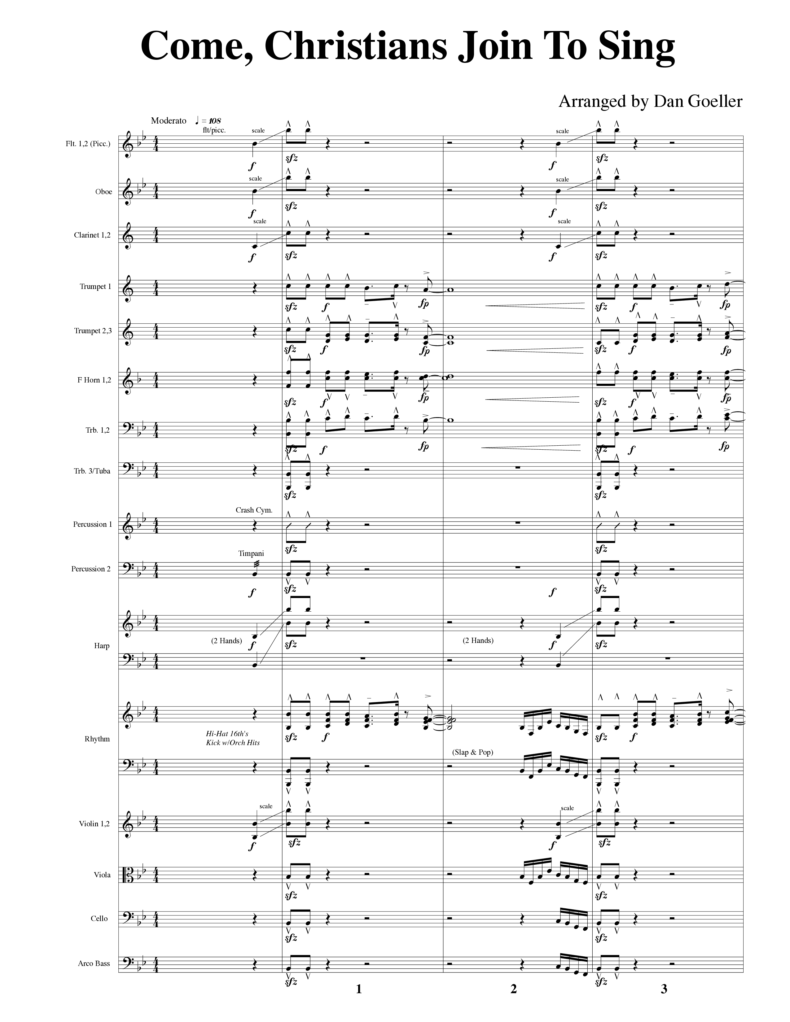 Come Christians Join To Sing Orchestration (Word Music Choral / Arr. Dan Goeller)