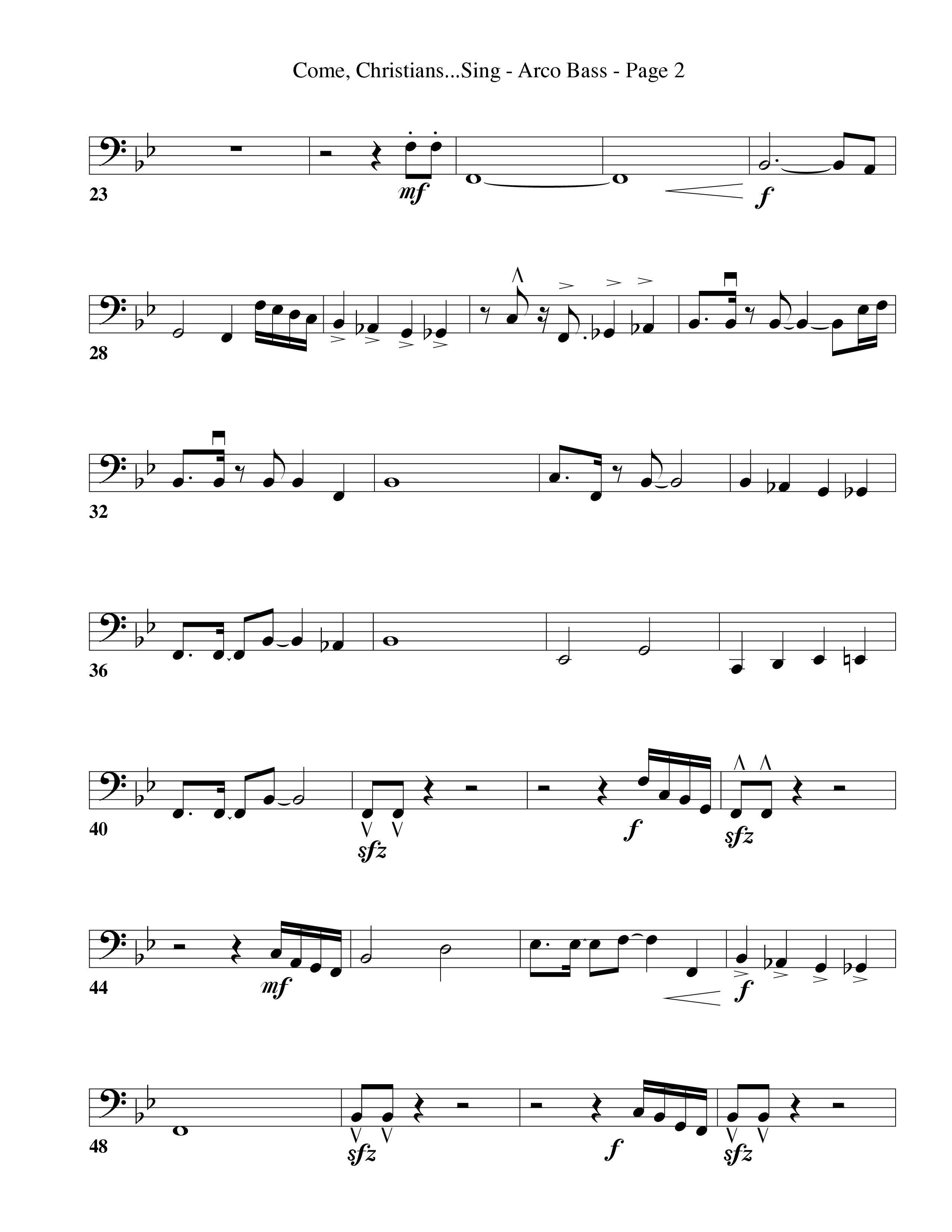Come Christians Join To Sing Double Bass (Word Music Choral / Arr. Dan Goeller)