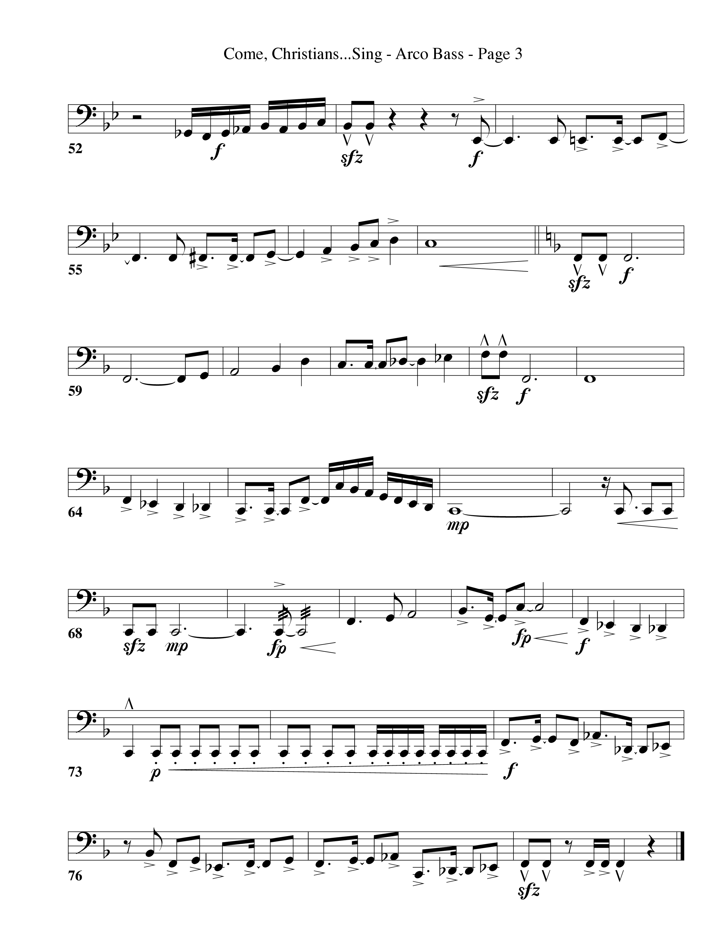 Come Christians Join To Sing Double Bass (Word Music Choral / Arr. Dan Goeller)