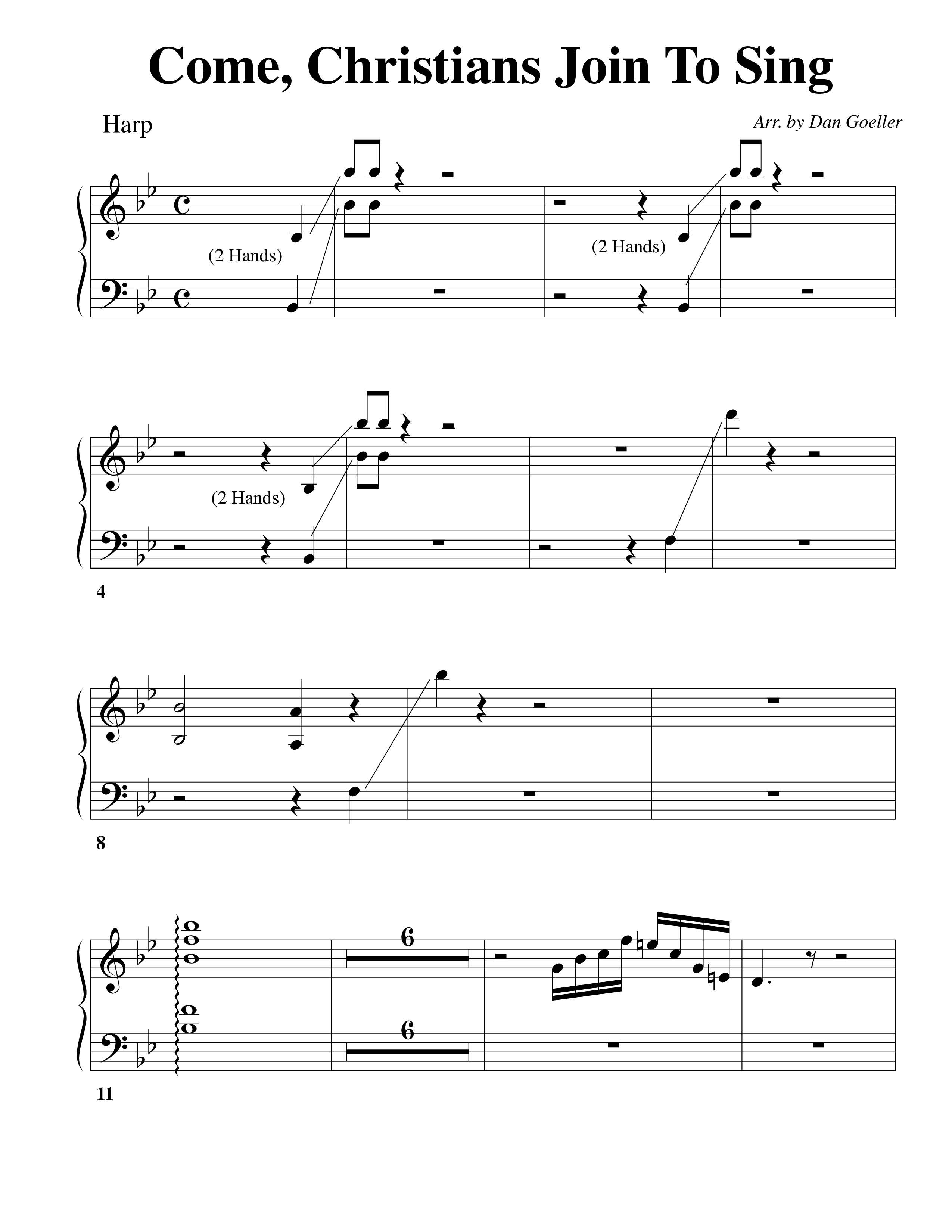 Come Christians Join To Sing Harp (Word Music Choral / Arr. Dan Goeller)