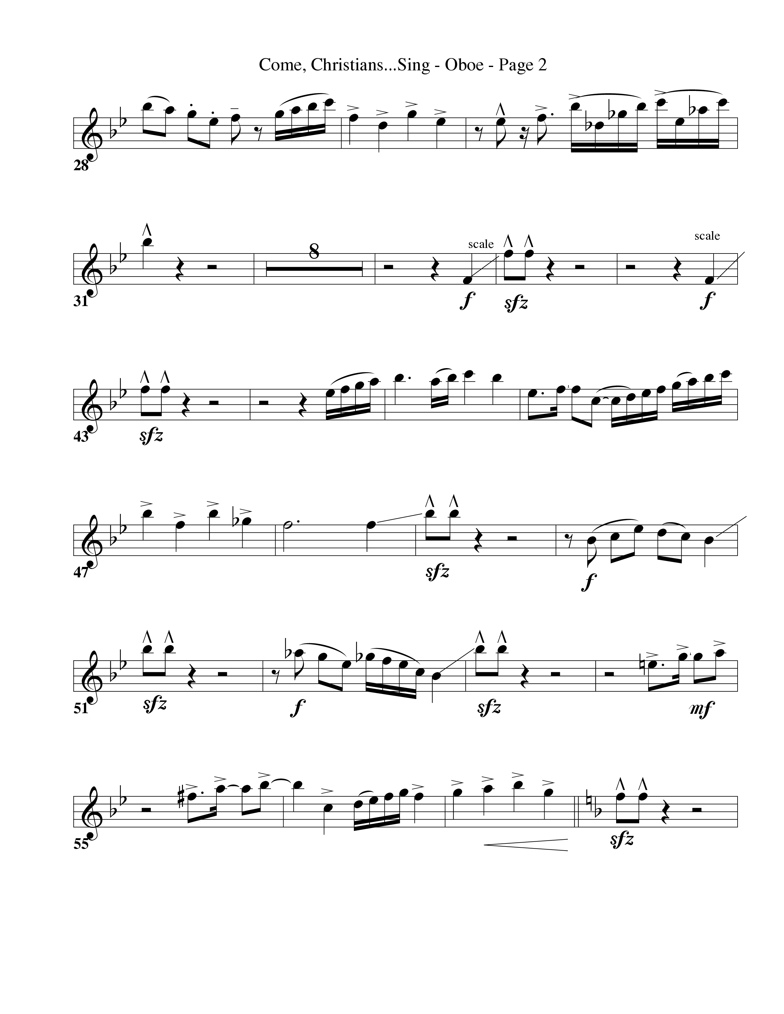 Come Christians Join To Sing Oboe (Word Music Choral / Arr. Dan Goeller)