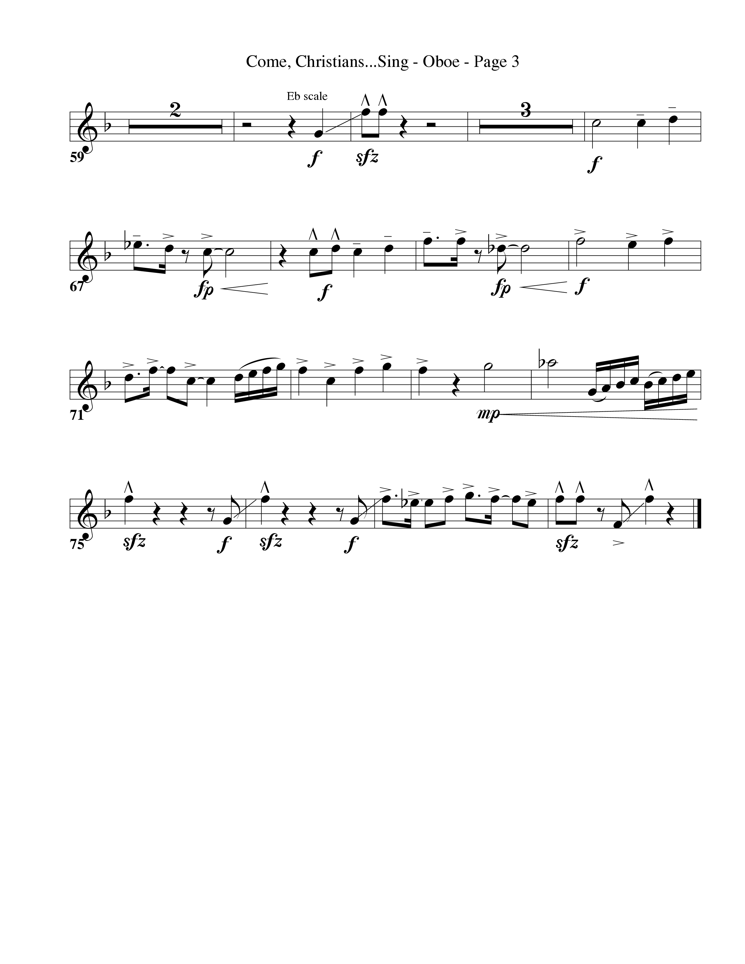Come Christians Join To Sing Oboe (Word Music Choral / Arr. Dan Goeller)