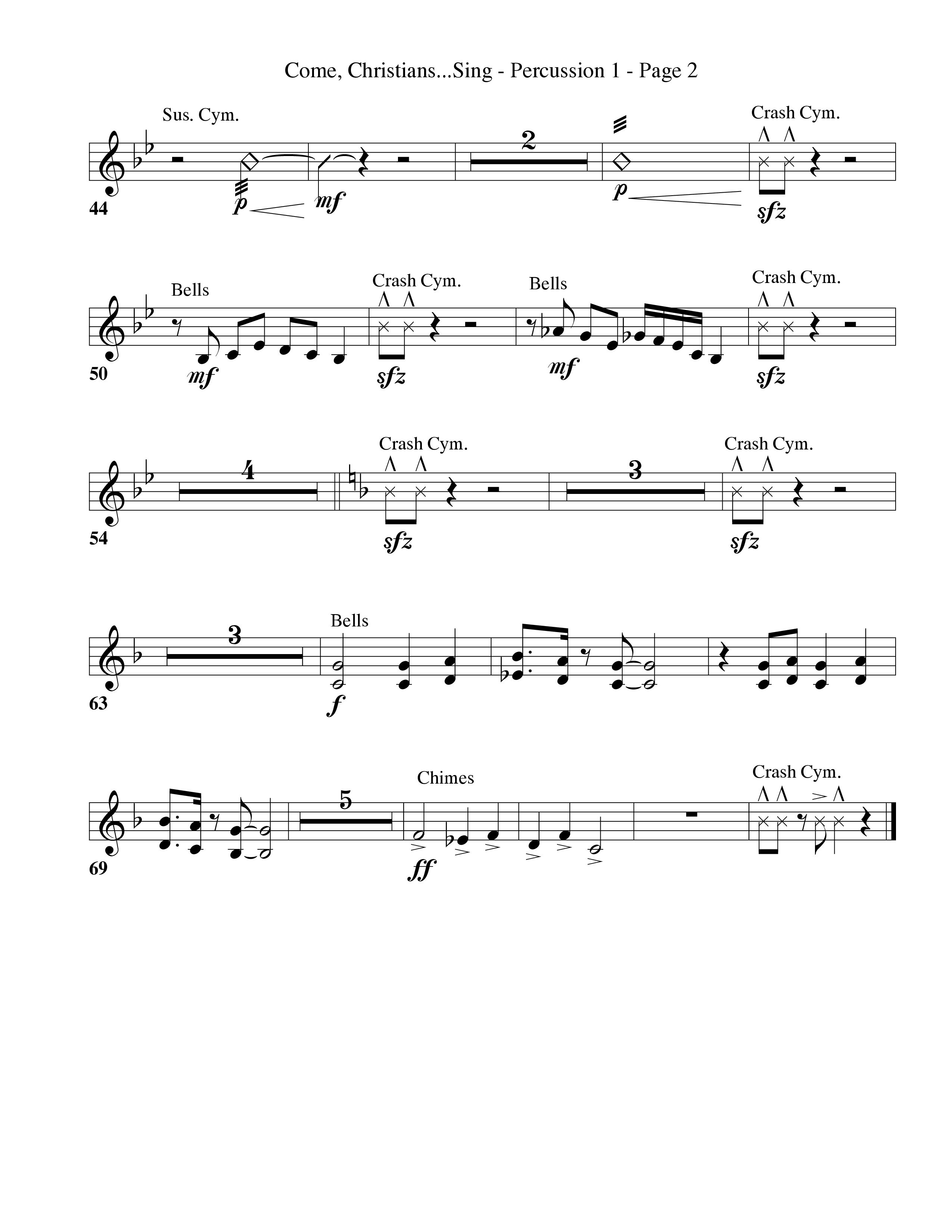 Come Christians Join To Sing Percussion 1/2 (Word Music Choral / Arr. Dan Goeller)