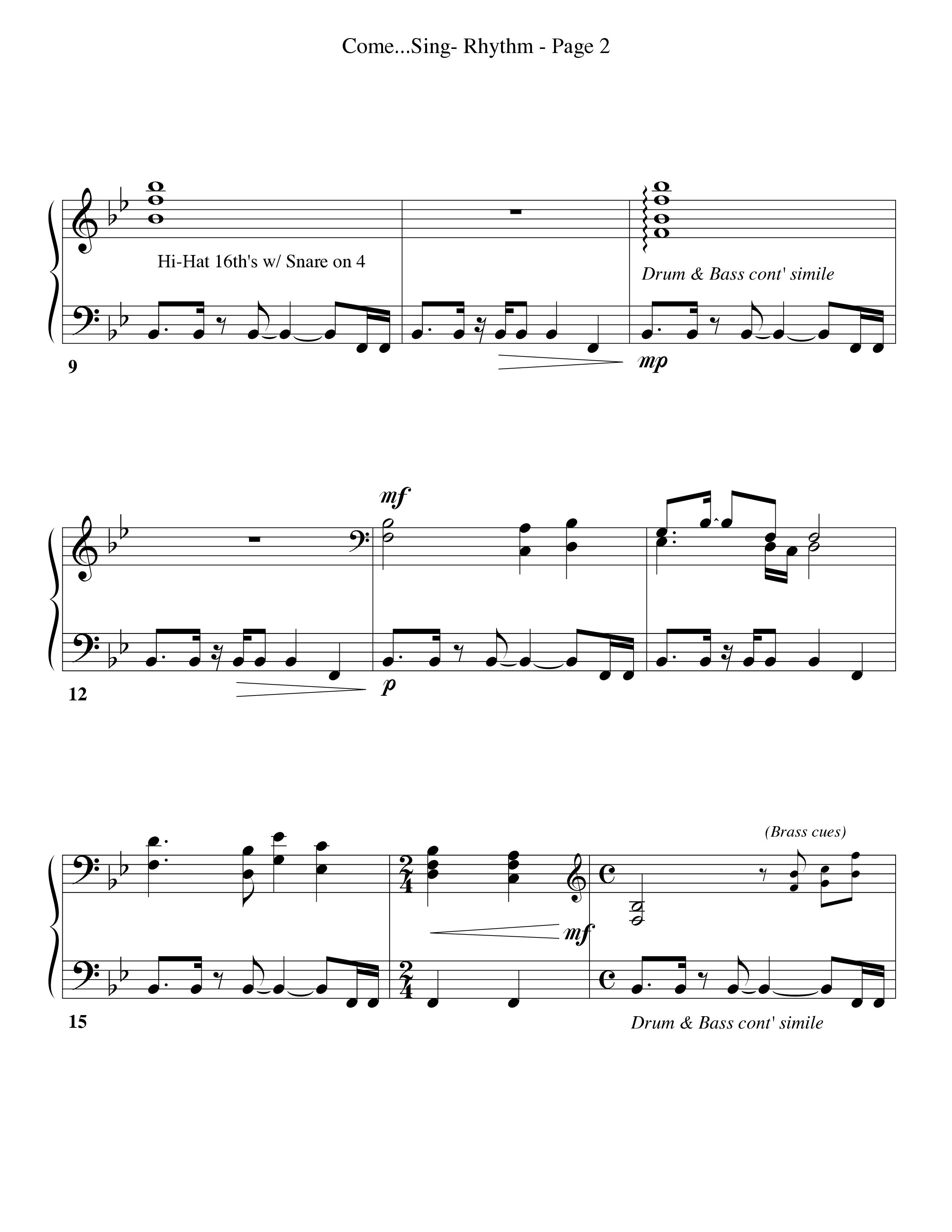 Come Christians Join To Sing Rhythm Chart (Word Music Choral / Arr. Dan Goeller)
