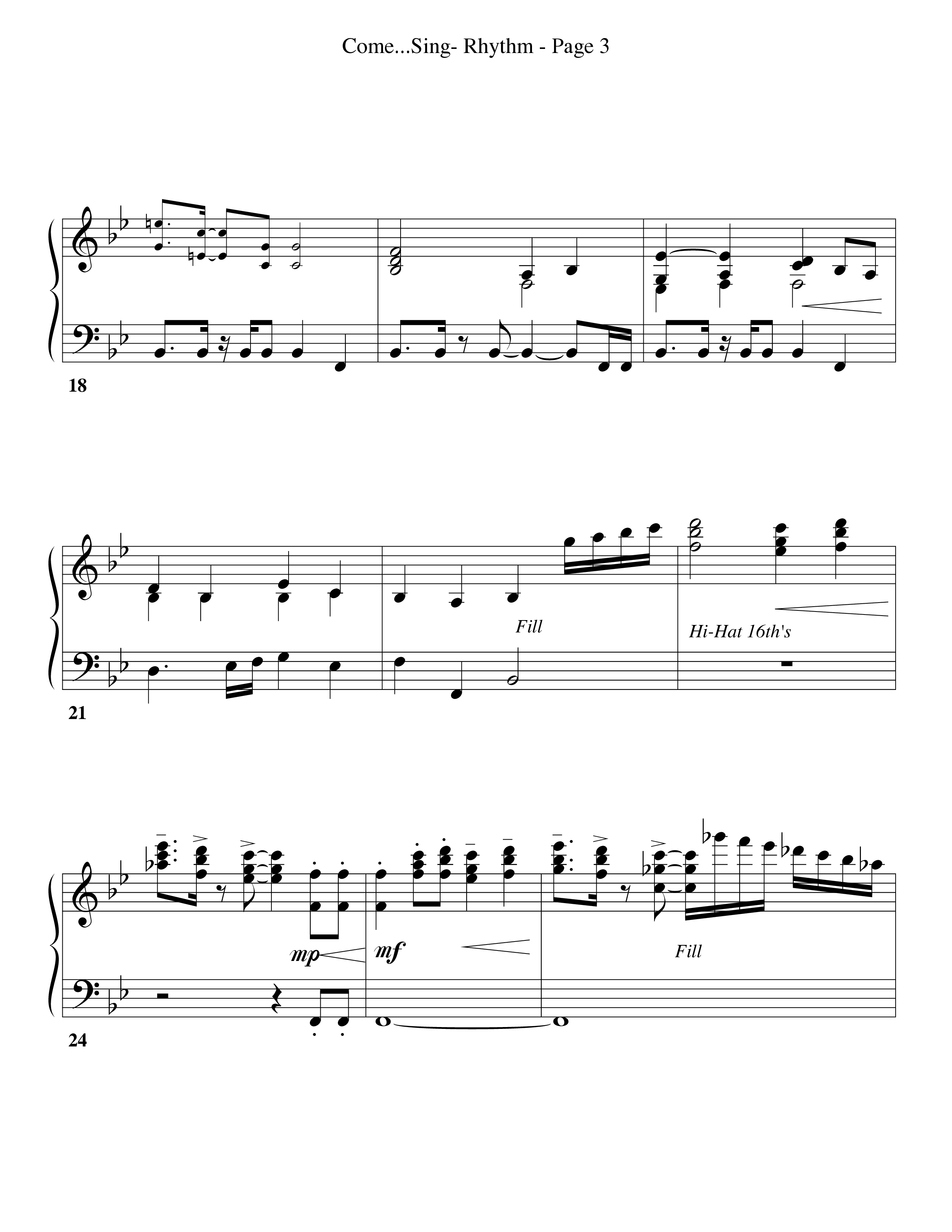 Come Christians Join To Sing Rhythm Chart (Word Music Choral / Arr. Dan Goeller)