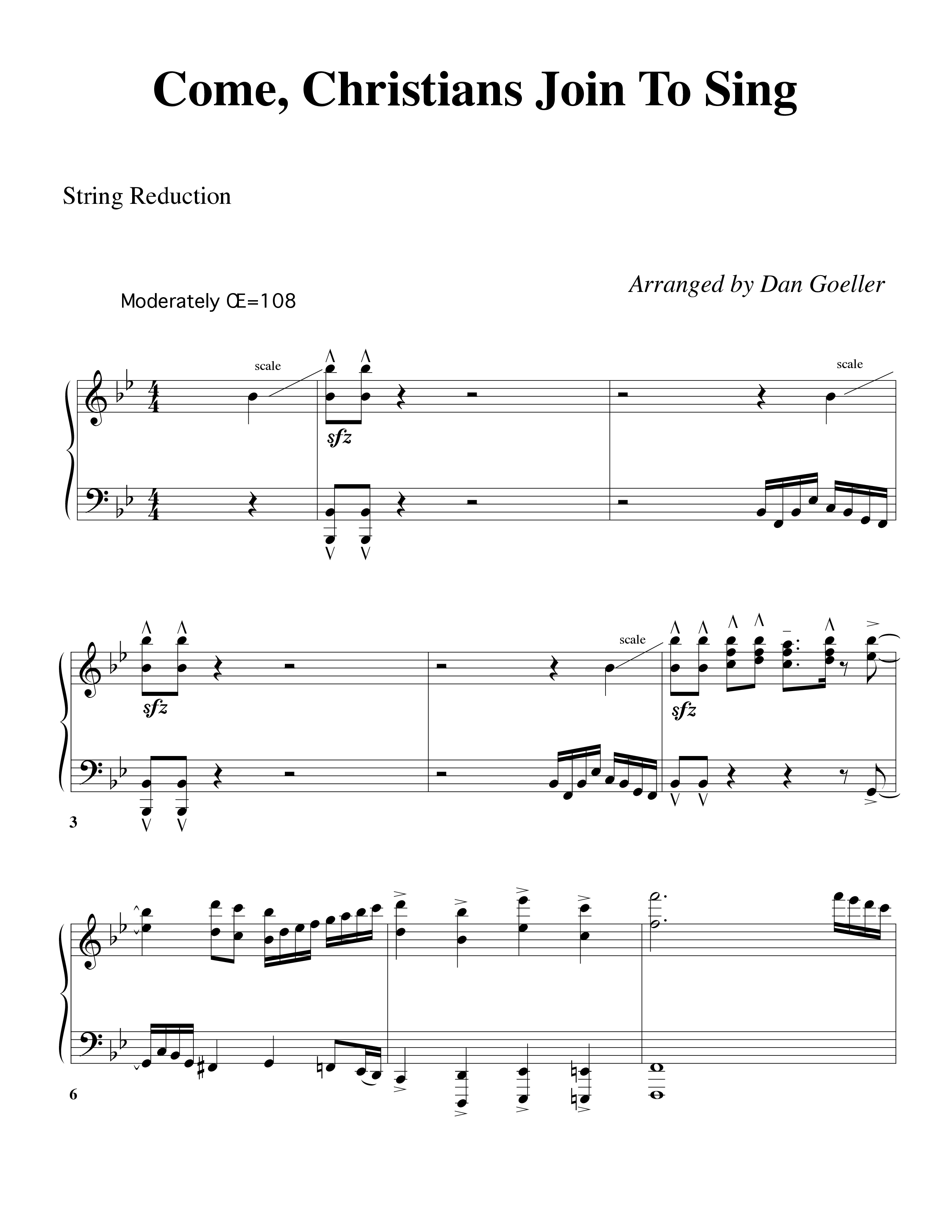 Come Christians Join To Sing String Reduction (Word Music Choral / Arr. Dan Goeller)