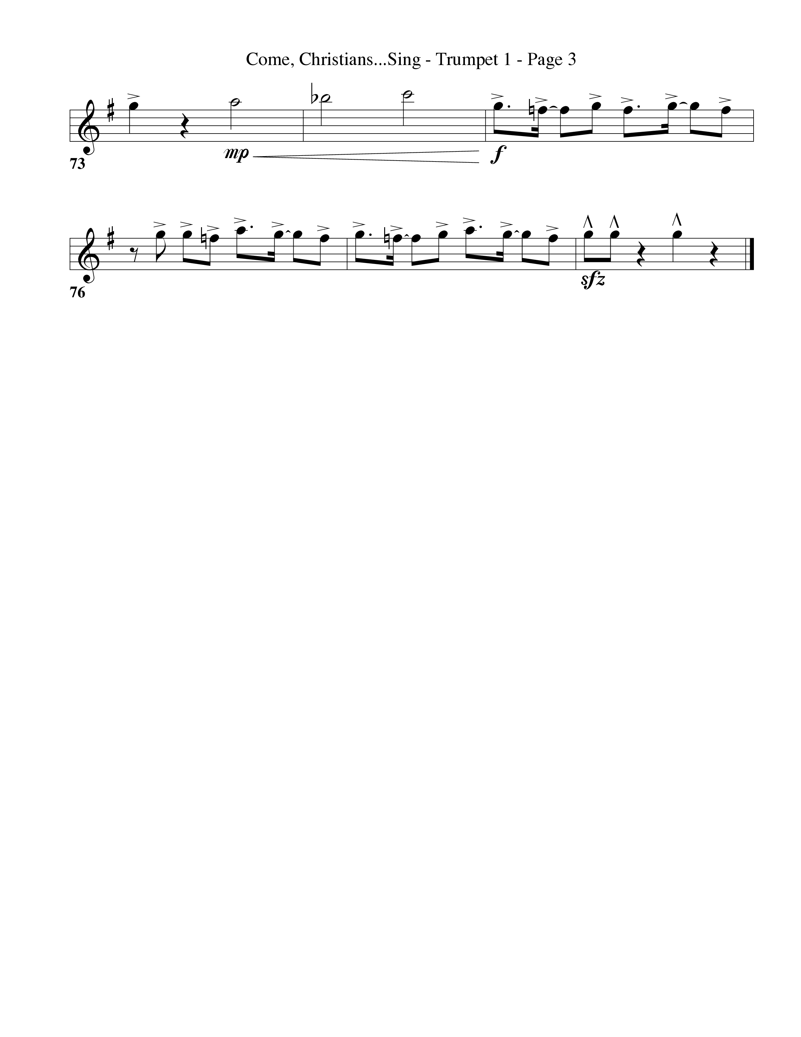 Come Christians Join To Sing Trumpet 1 (Word Music Choral / Arr. Dan Goeller)
