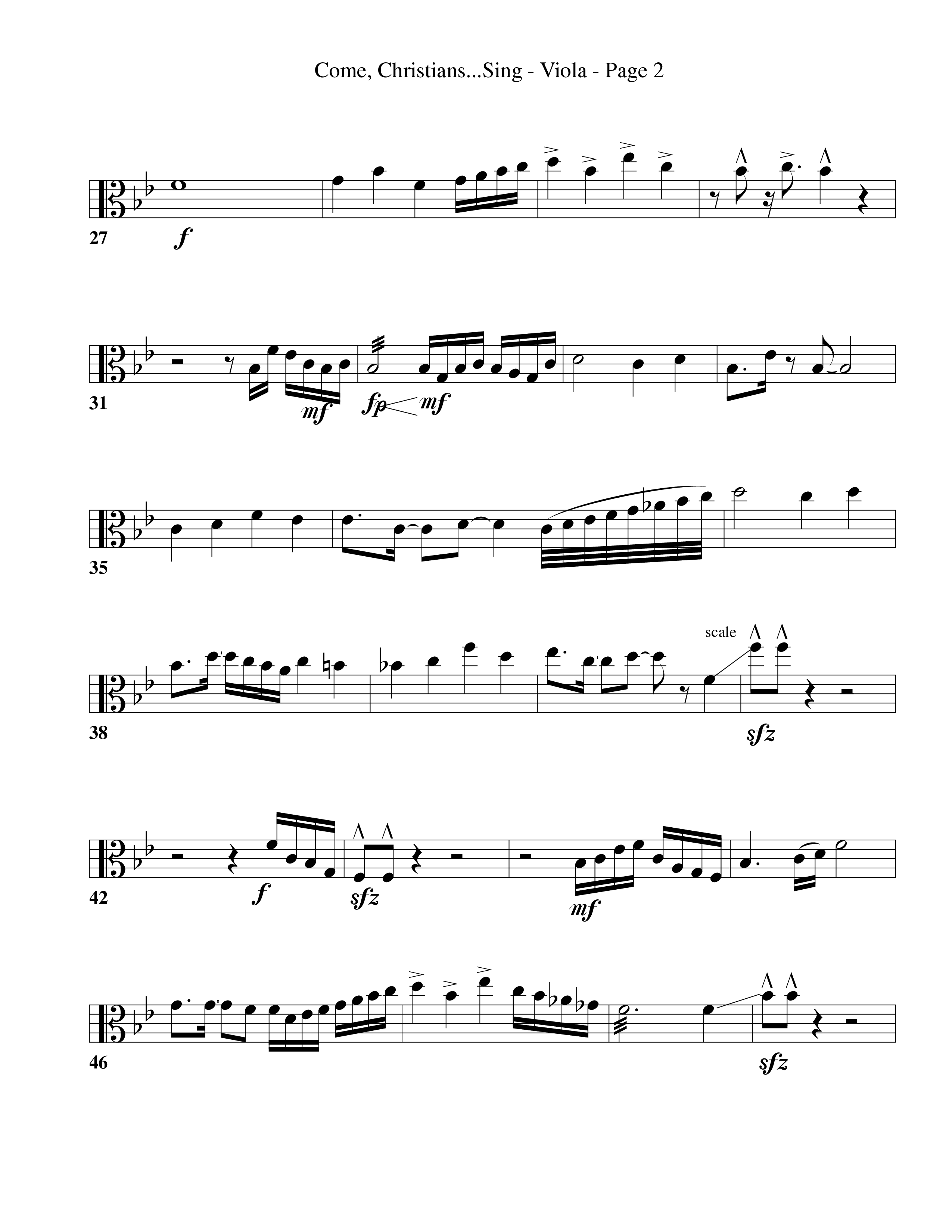 Come Christians Join To Sing Viola (Word Music Choral / Arr. Dan Goeller)