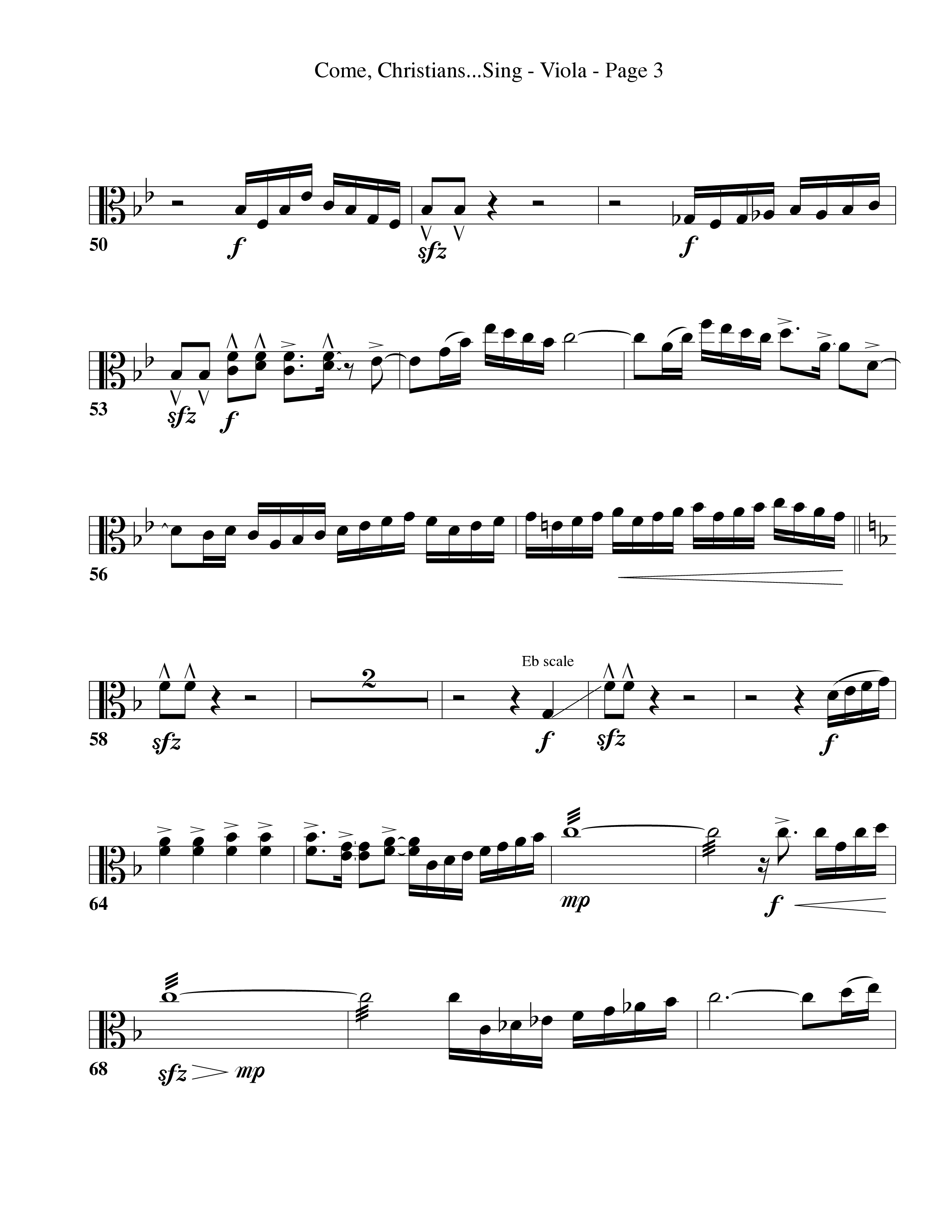 Come Christians Join To Sing Viola (Word Music Choral / Arr. Dan Goeller)