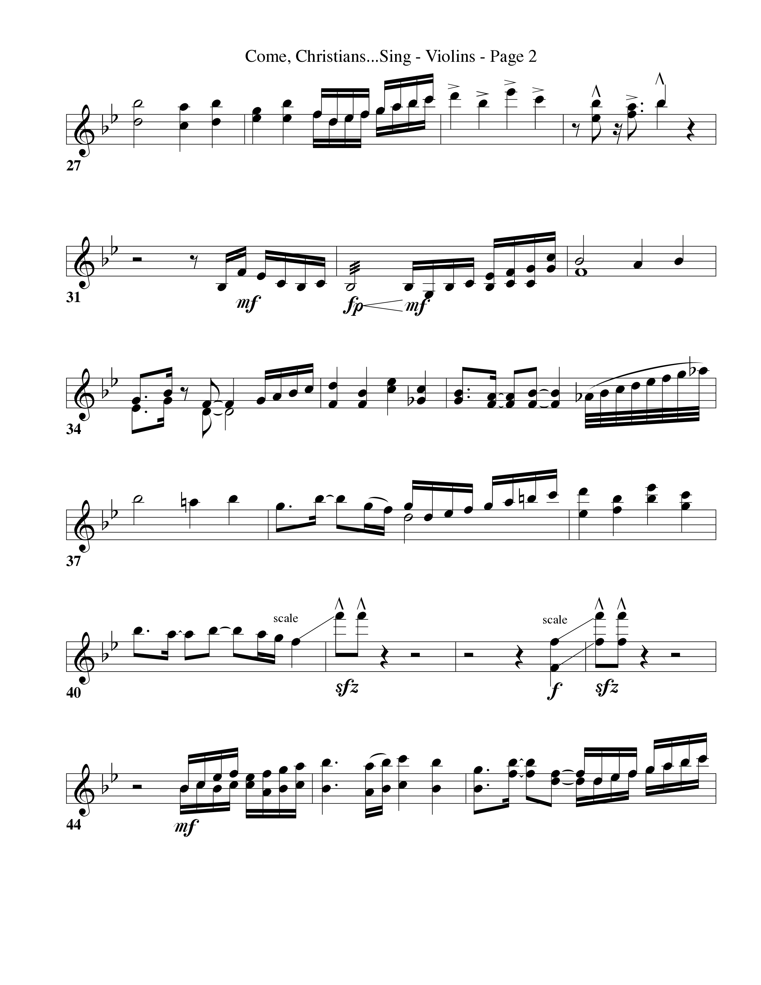 Come Christians Join To Sing Violin 1/2 (Word Music Choral / Arr. Dan Goeller)