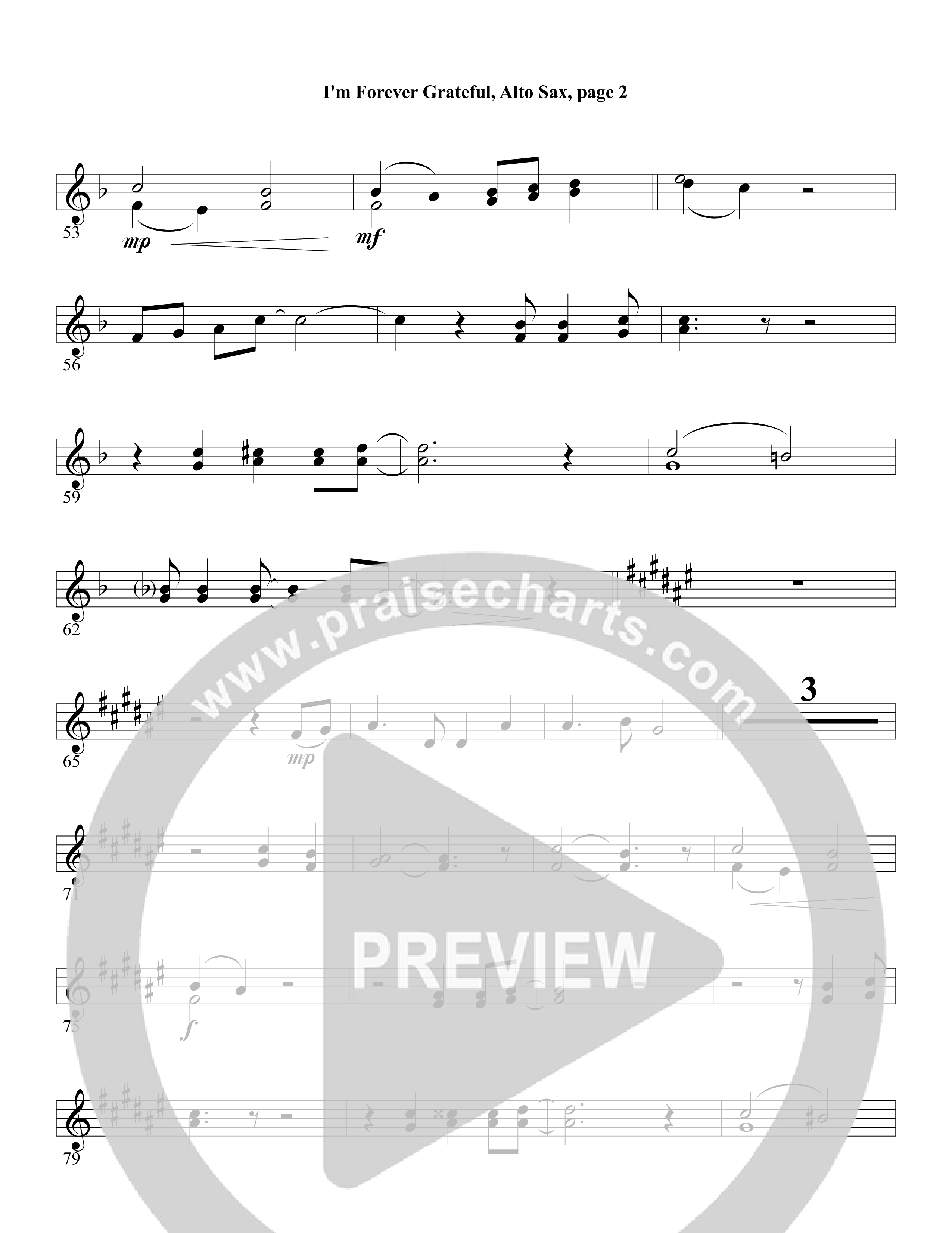 I'm Forever Grateful Alto Sax (Word Music Choral / Arr. David Clydesdale)