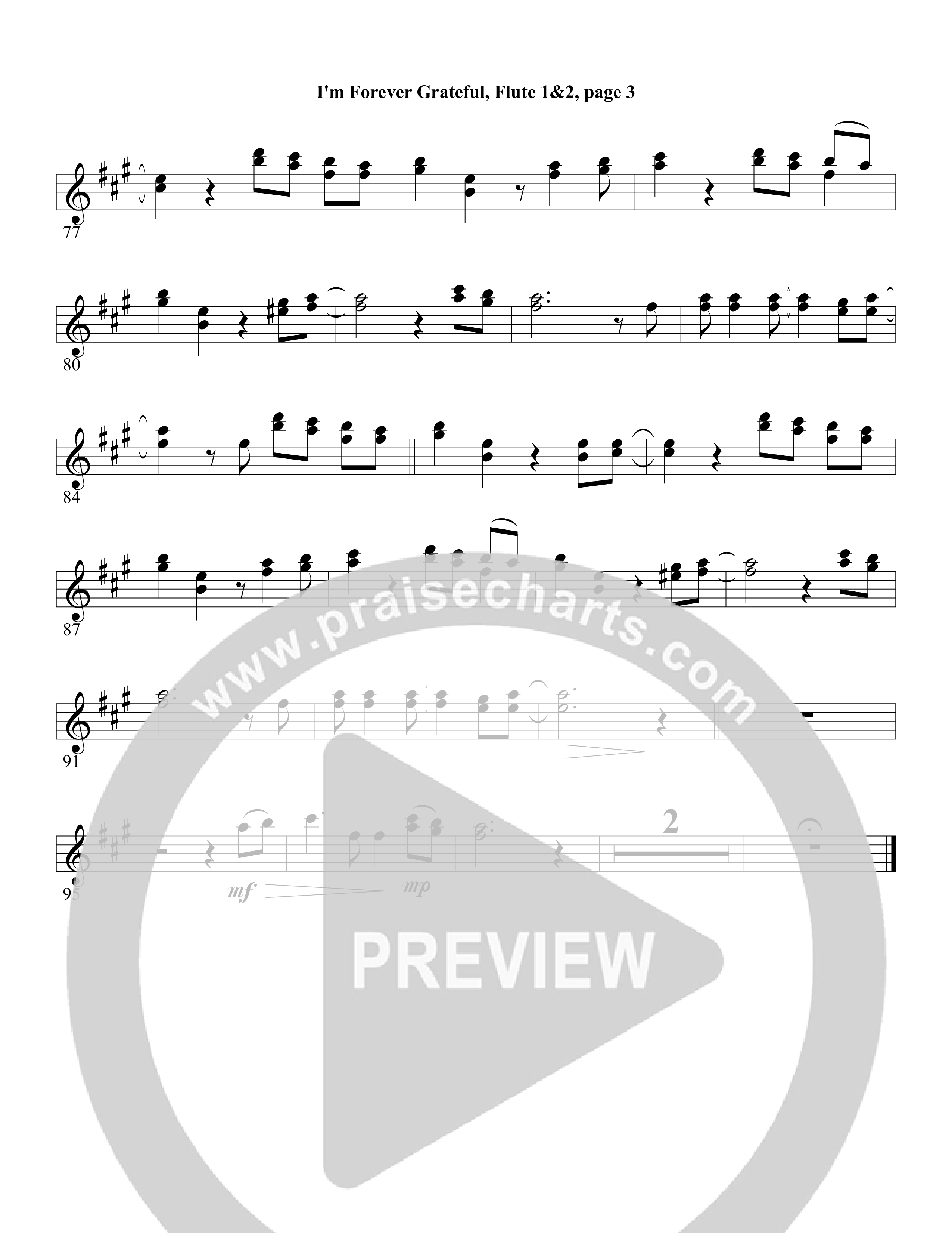 I'm Forever Grateful Flute 1/2 (Word Music Choral / Arr. David Clydesdale)
