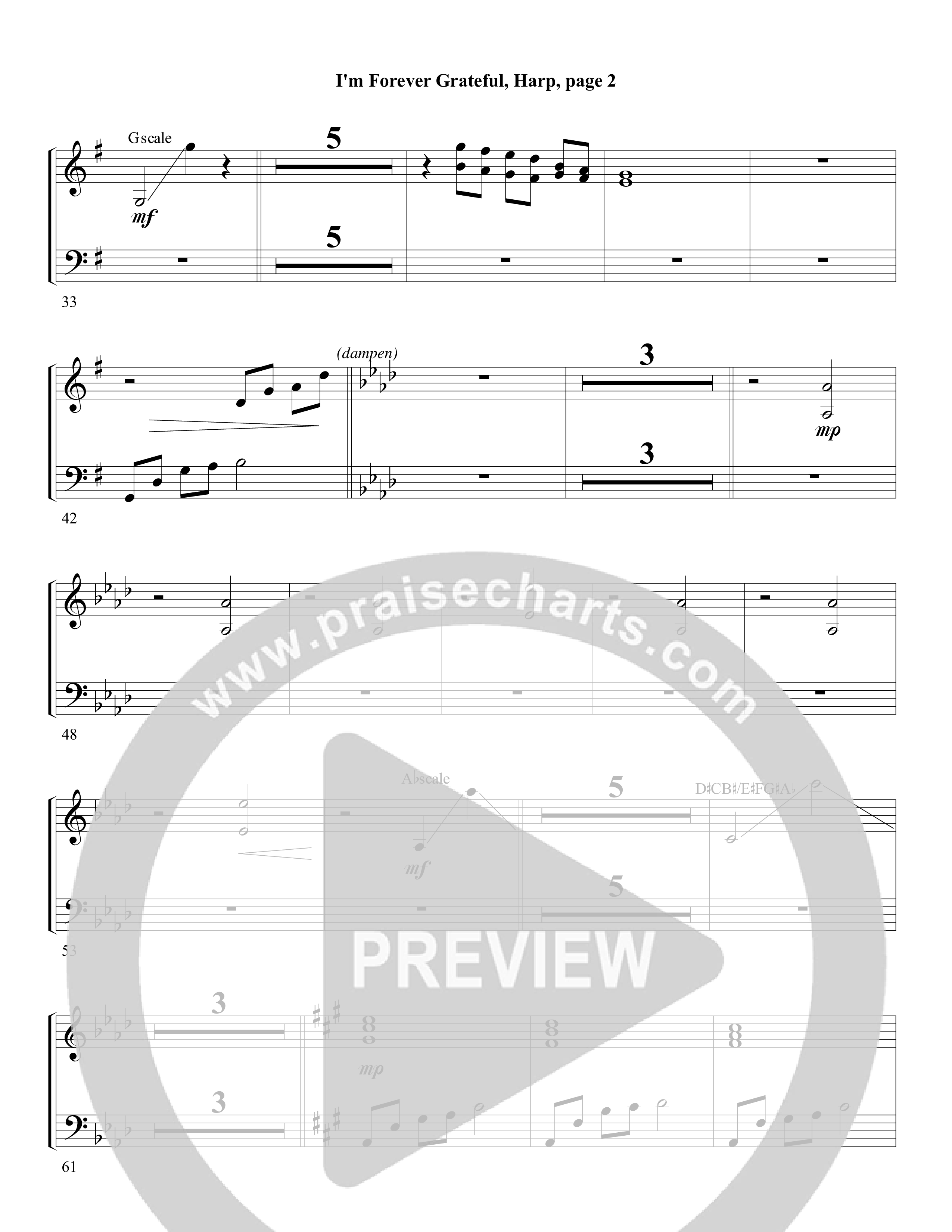 I'm Forever Grateful Harp (Word Music Choral / Arr. David Clydesdale)