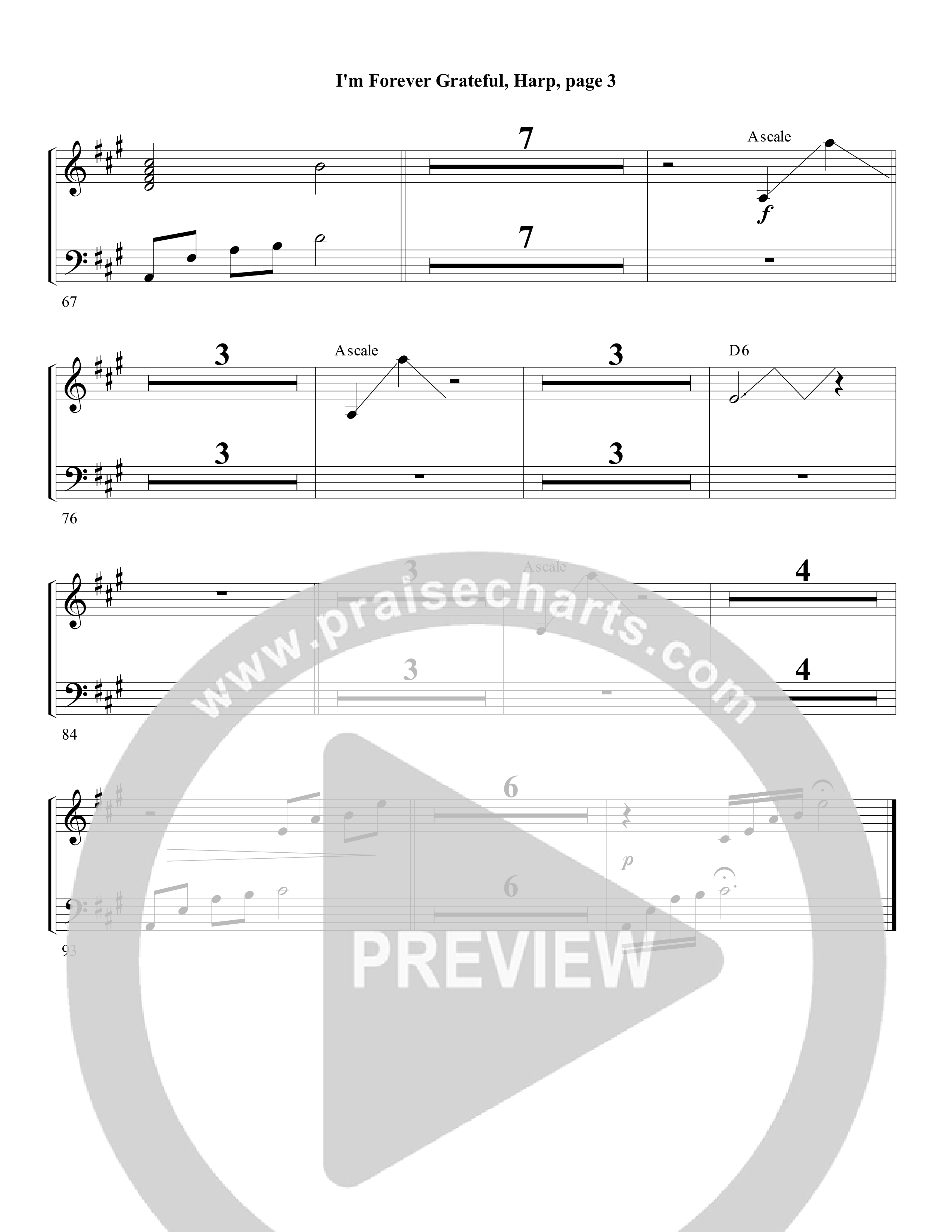 I'm Forever Grateful Harp (Word Music Choral / Arr. David Clydesdale)