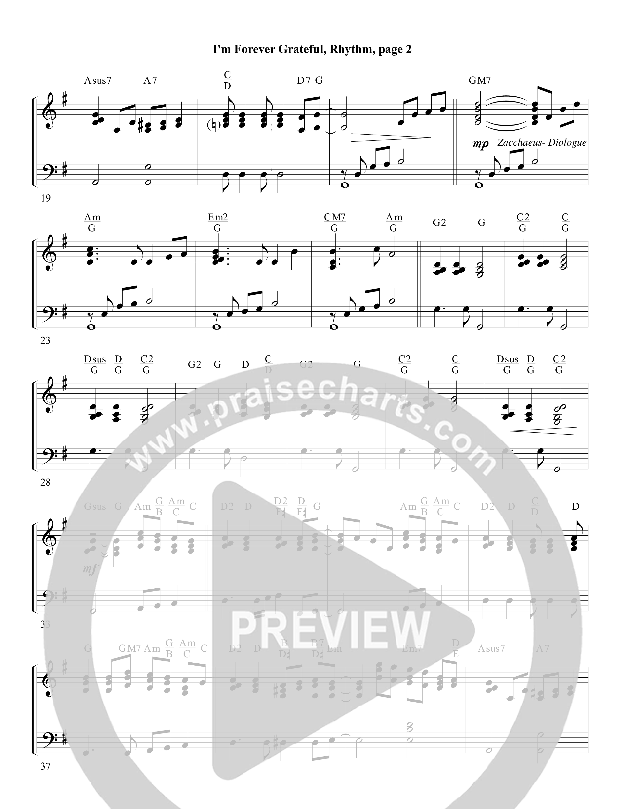 I'm Forever Grateful Rhythm Chart (Word Music Choral / Arr. David Clydesdale)