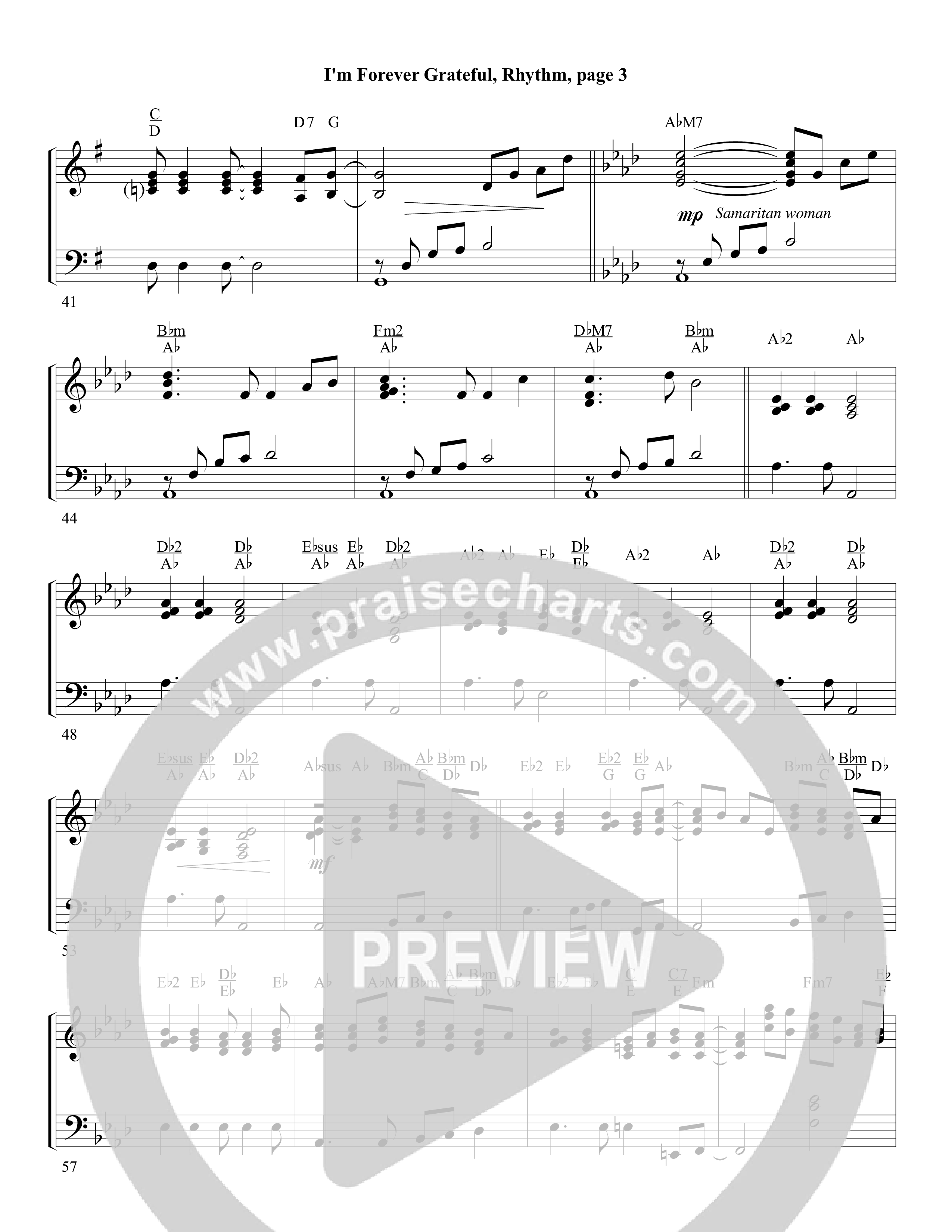I'm Forever Grateful Rhythm Chart (Word Music Choral / Arr. David Clydesdale)