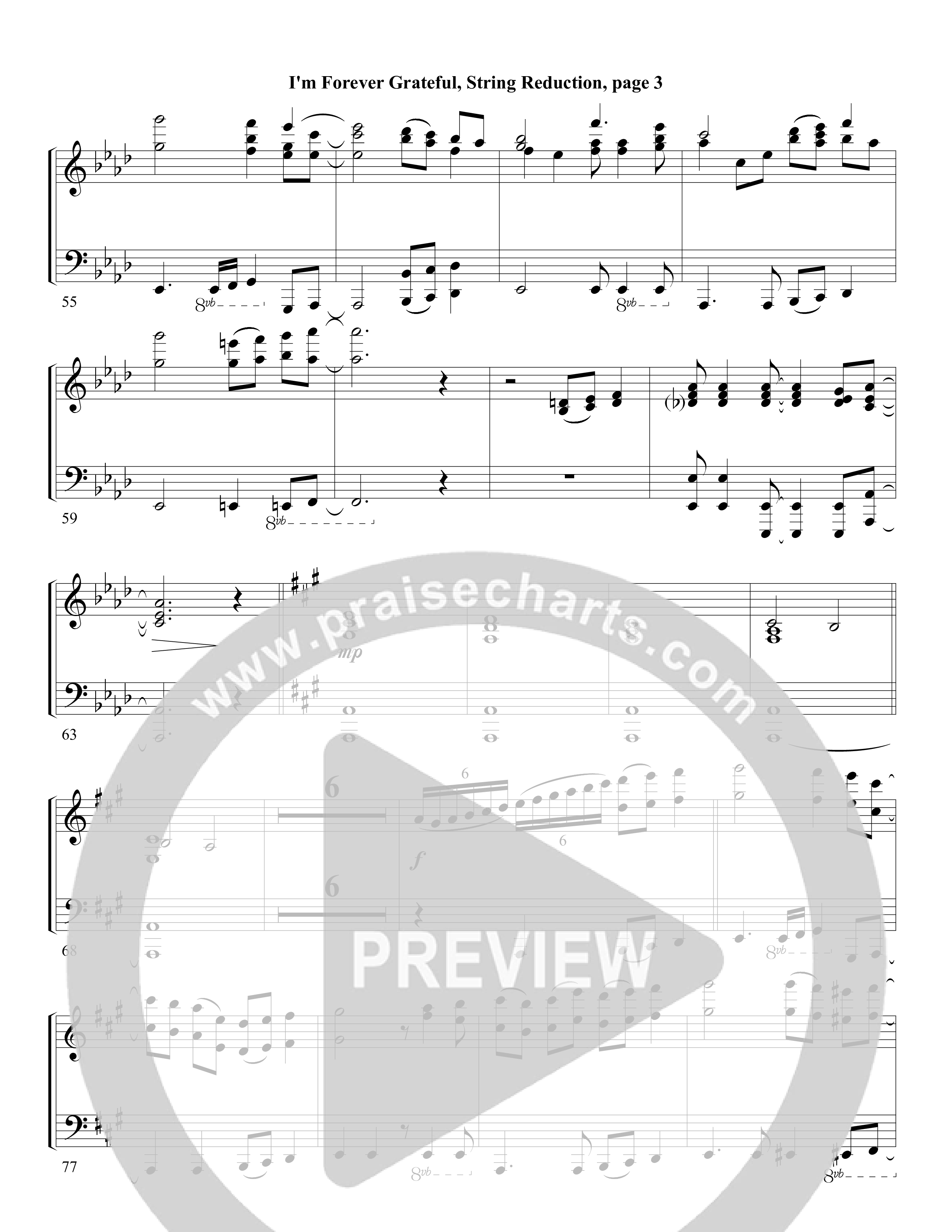 I'm Forever Grateful String Reduction (Word Music Choral / Arr. David Clydesdale)