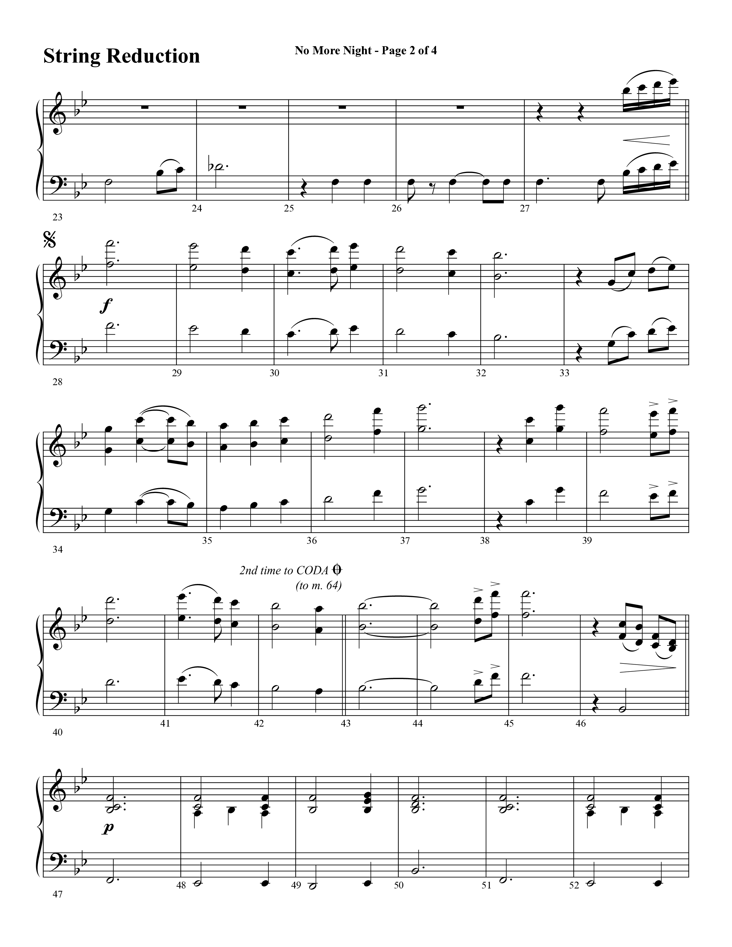 No More Night (Choral Anthem SATB) String Reduction (Word Music Choral / Arr. Camp Kirkland)