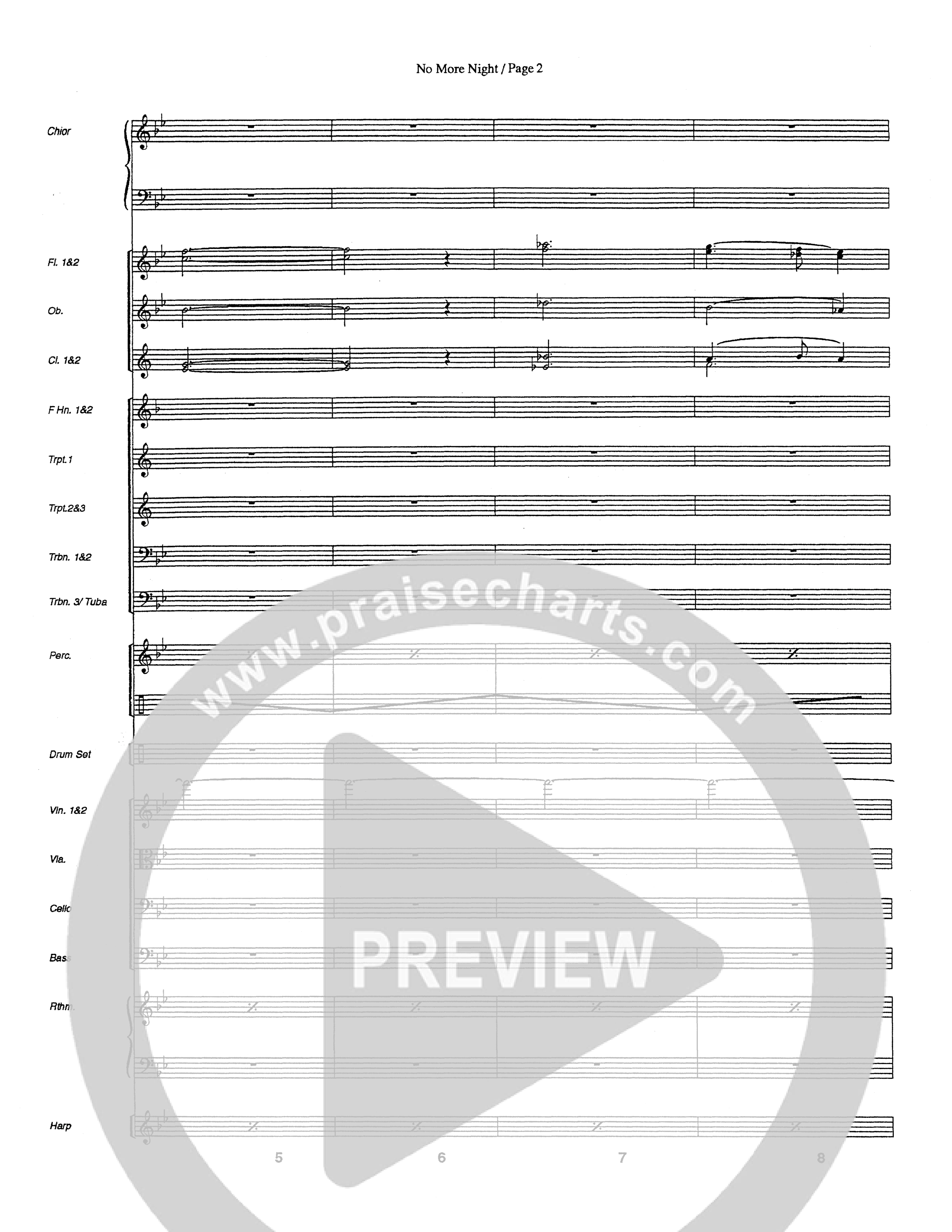 No More Night (Choral Anthem SATB) Orchestration (Word Music Choral / Arr. Camp Kirkland)