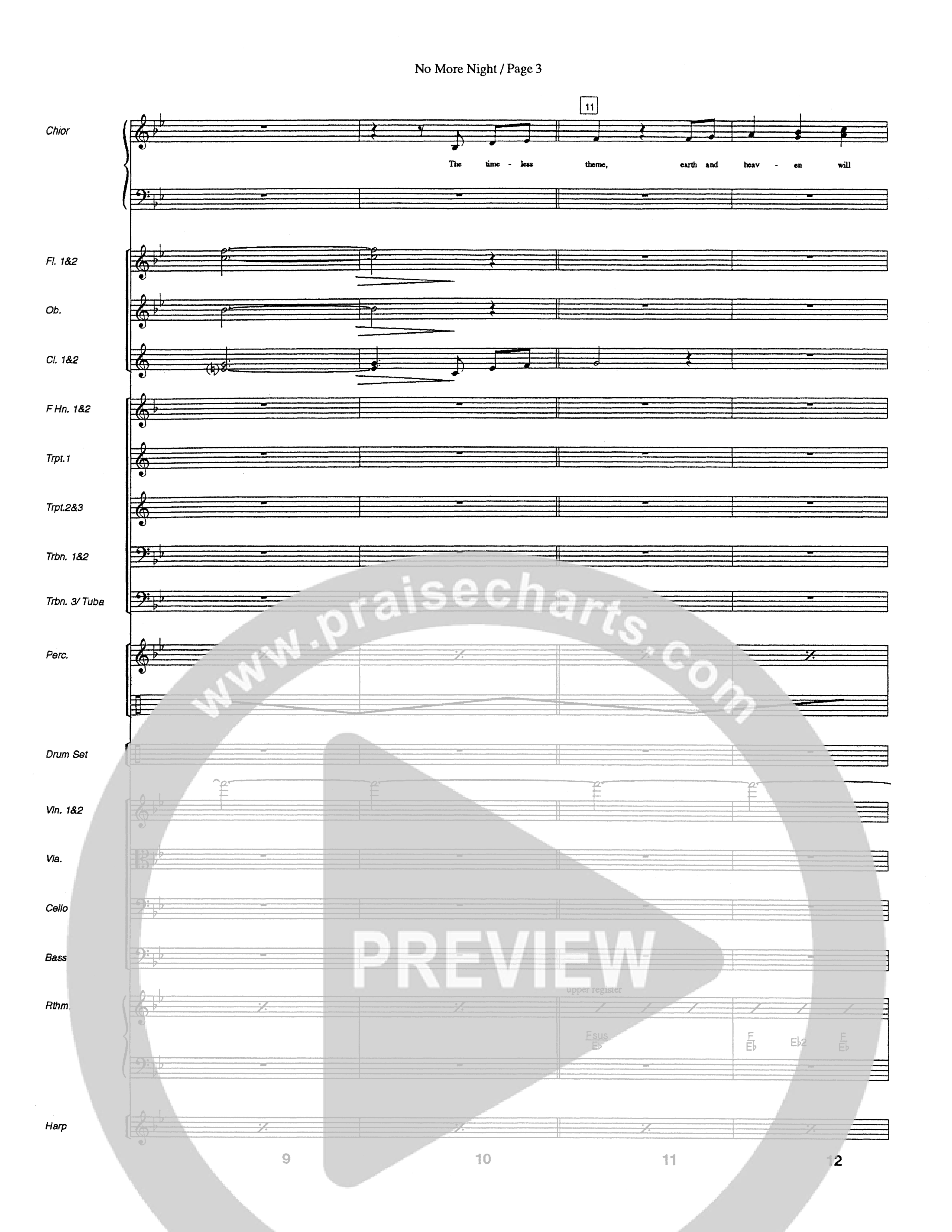 No More Night (Choral Anthem SATB) Orchestration (Word Music Choral / Arr. Camp Kirkland)