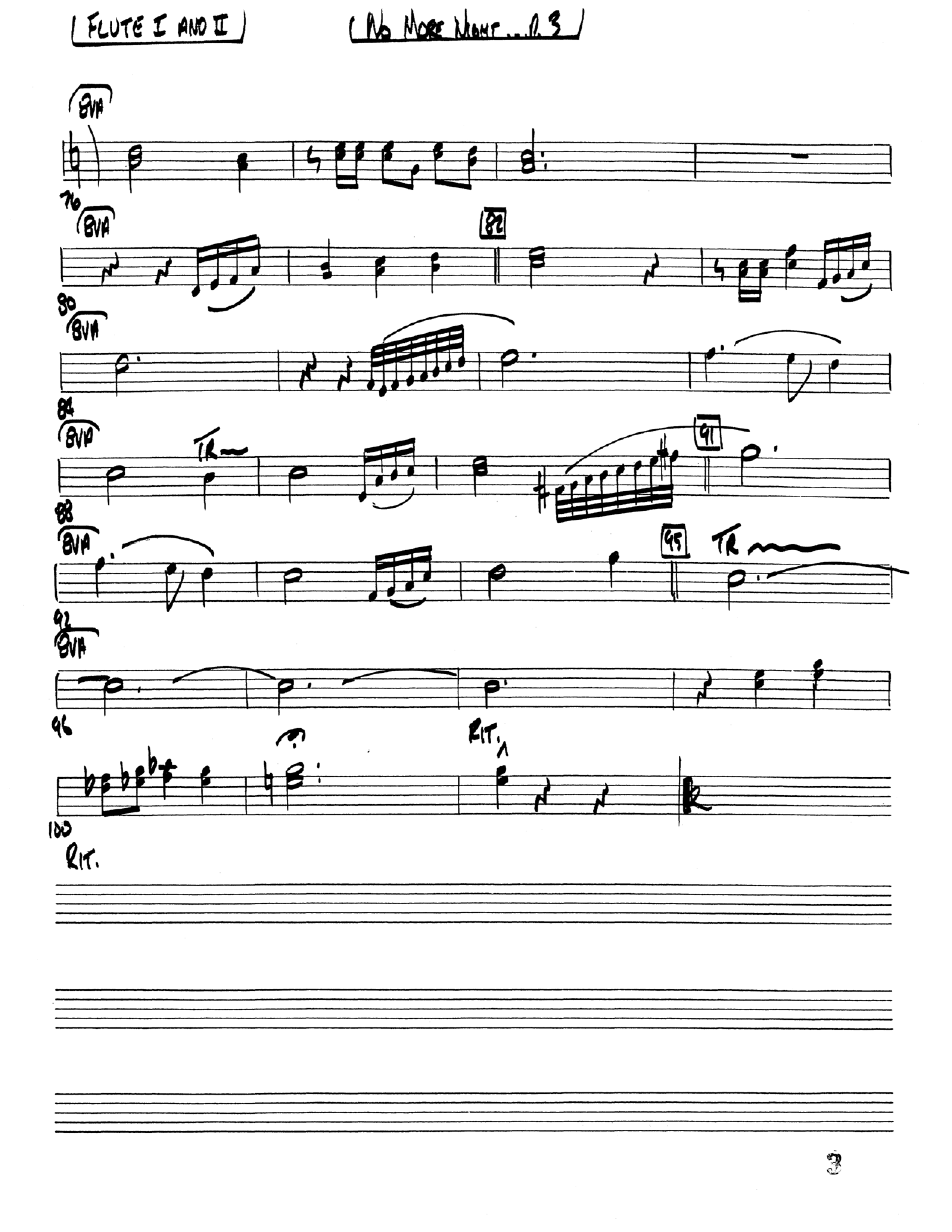 No More Night (Choral Anthem SATB) Flute 1/2 (Word Music Choral / Arr. Camp Kirkland)