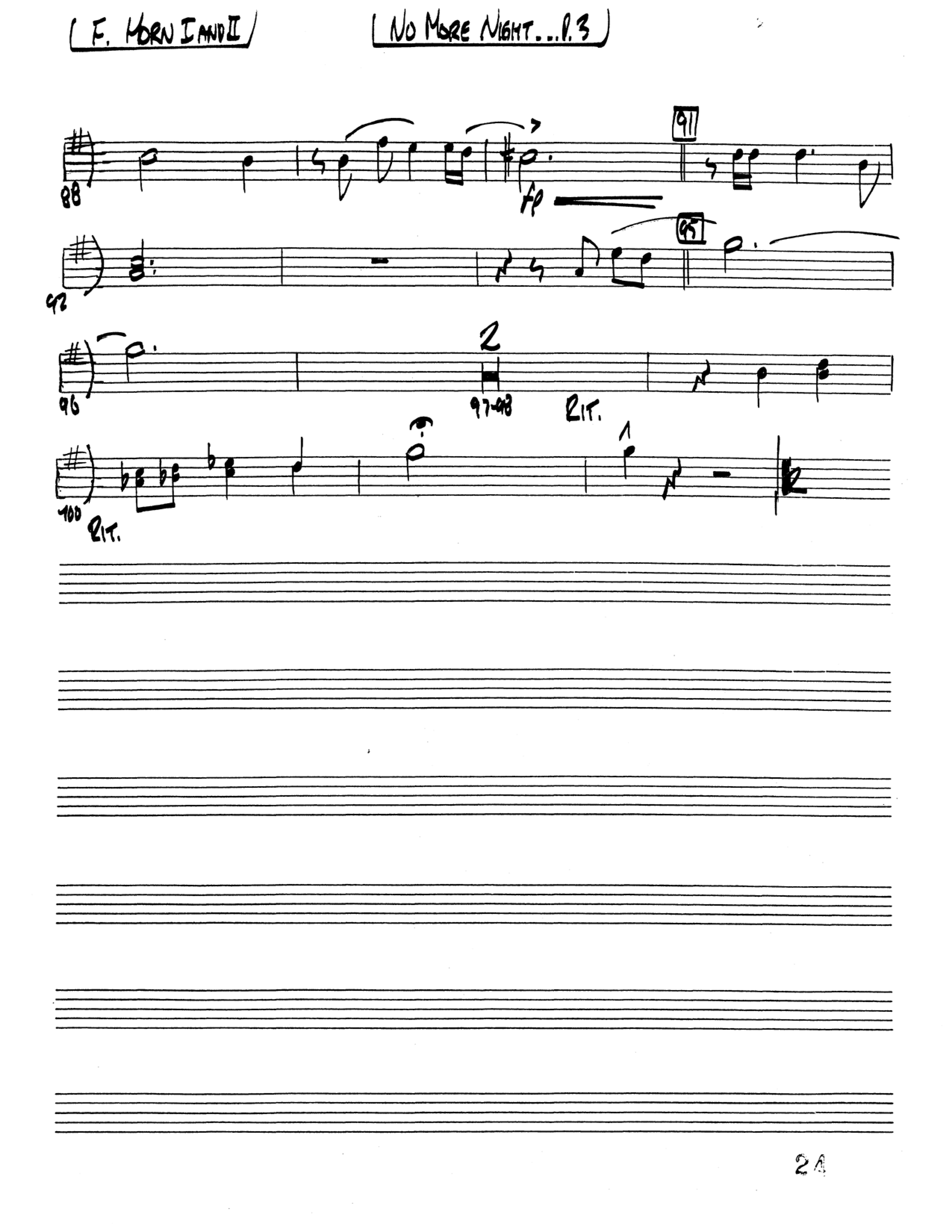 No More Night (Choral Anthem SATB) French Horn 1/2 (Word Music Choral / Arr. Camp Kirkland)