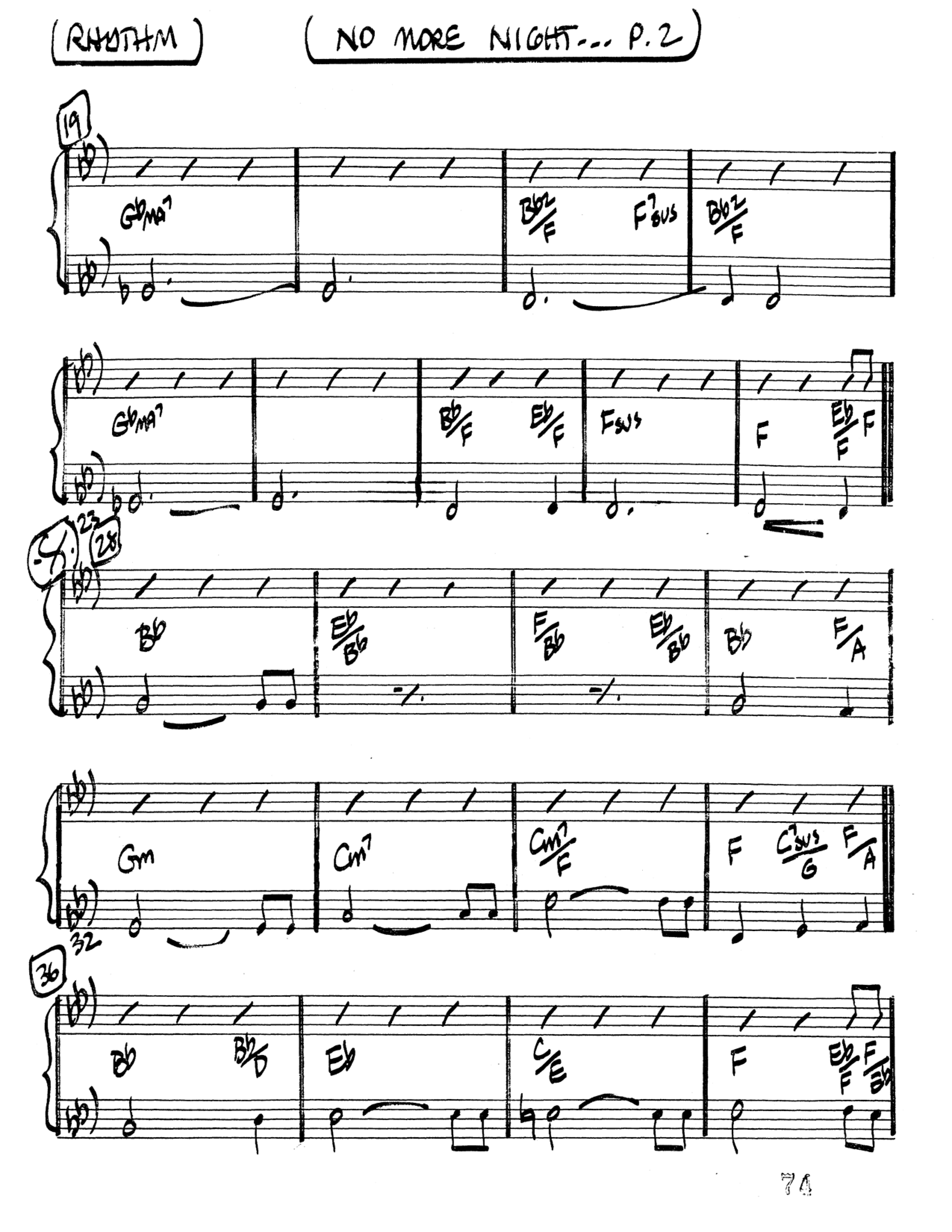 No More Night (Choral Anthem SATB) Rhythm Chart (Word Music Choral / Arr. Camp Kirkland)