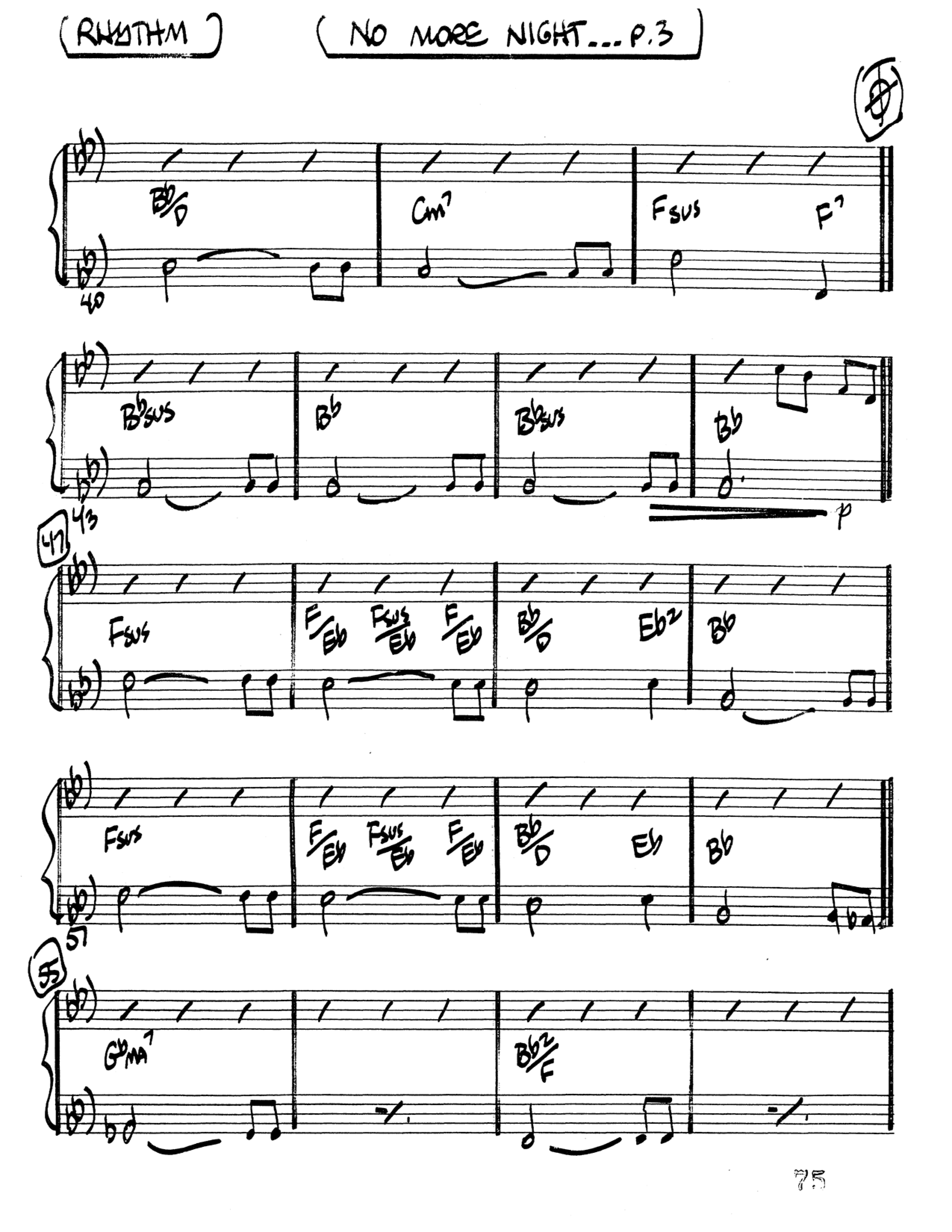 No More Night (Choral Anthem SATB) Rhythm Chart (Word Music Choral / Arr. Camp Kirkland)