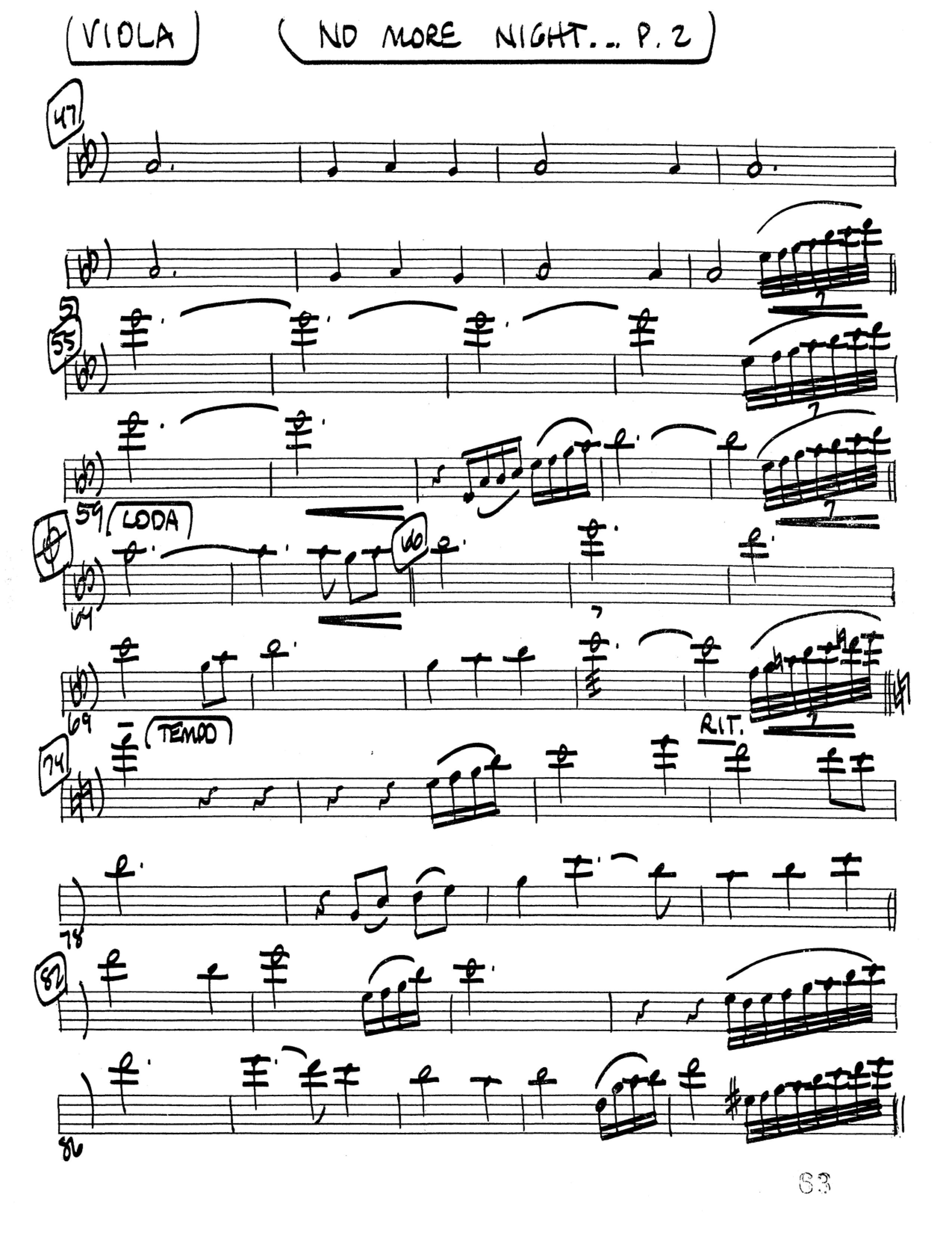 No More Night (Choral Anthem SATB) Viola (Word Music Choral / Arr. Camp Kirkland)