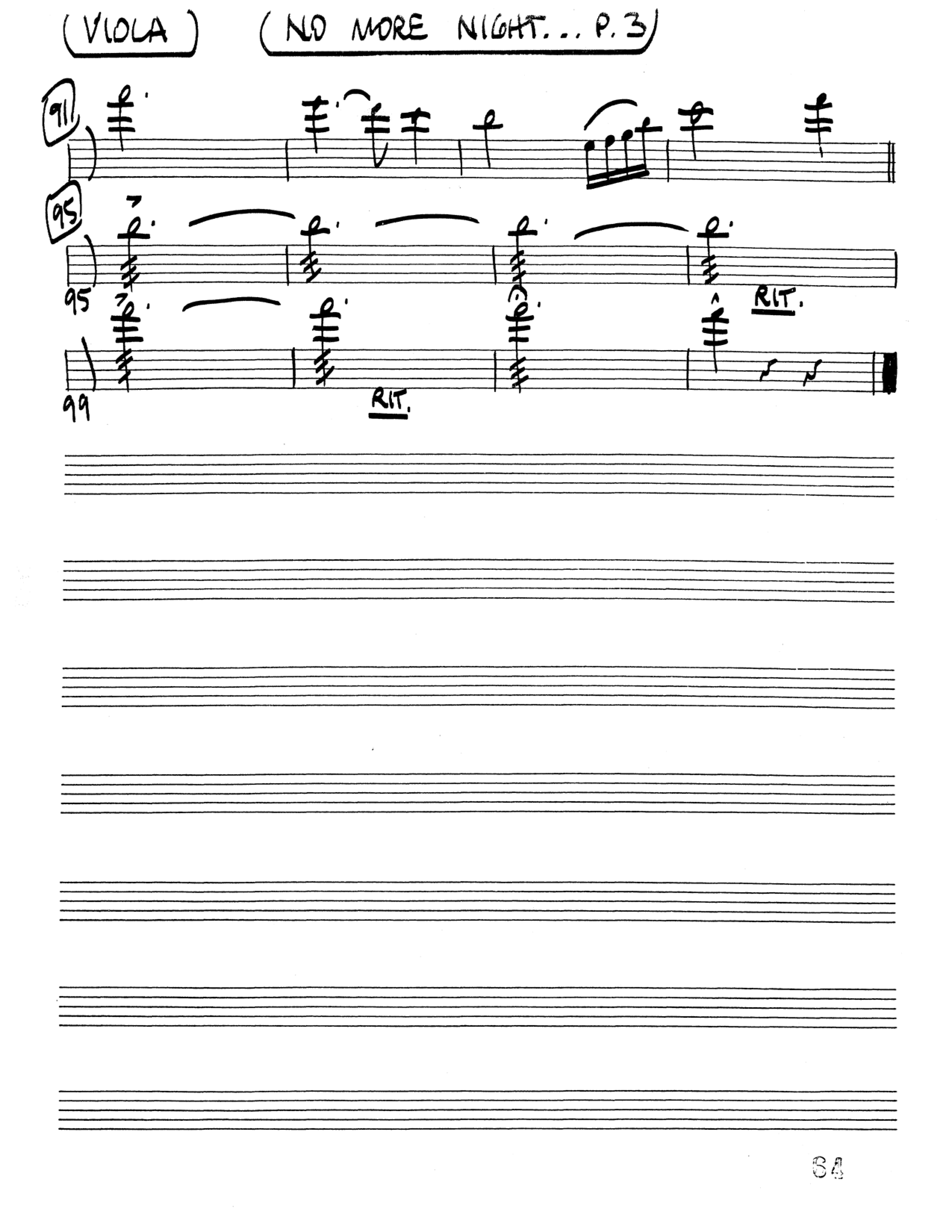 No More Night (Choral Anthem SATB) Viola (Word Music Choral / Arr. Camp Kirkland)