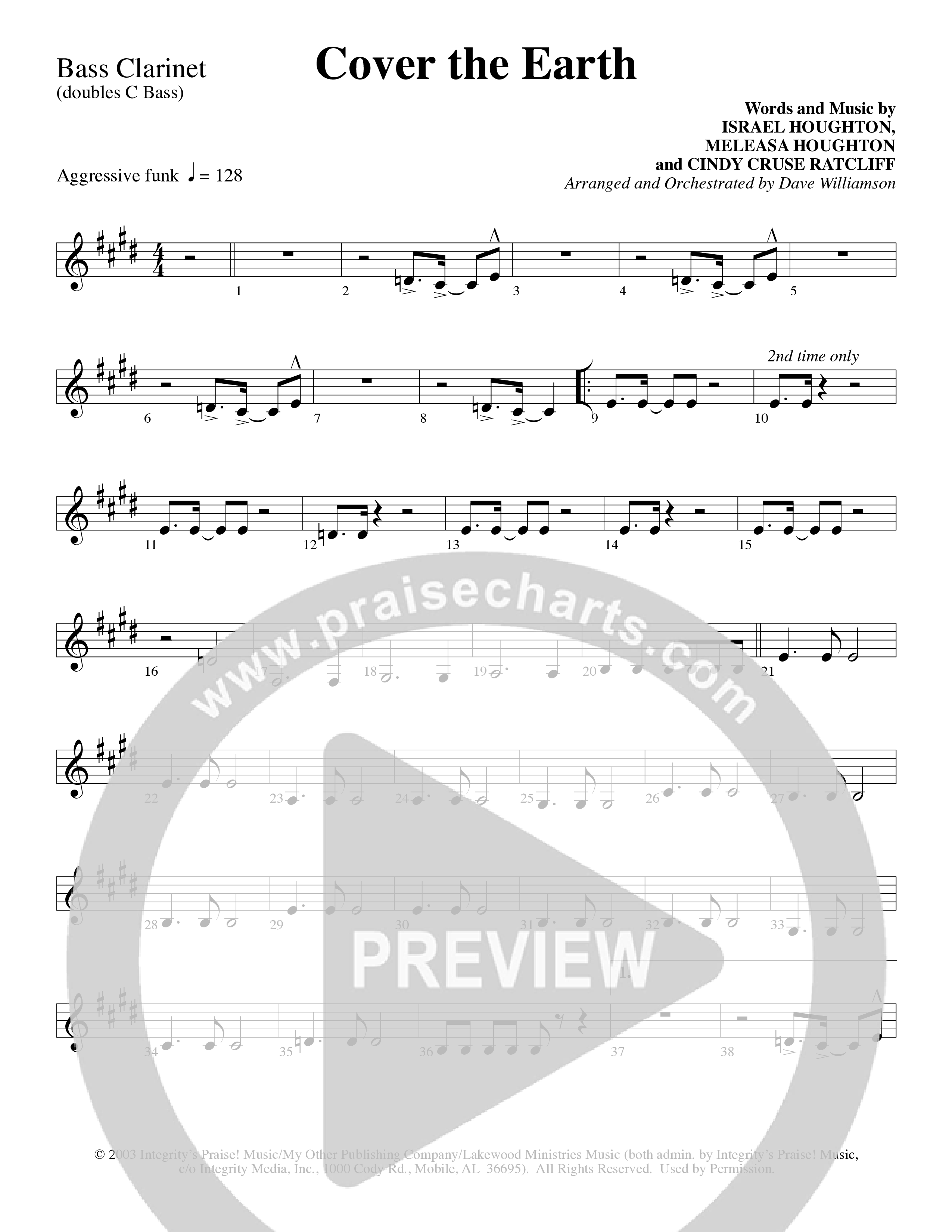 Cover The Earth (Choral Anthem SATB) Bass Clarinet (Word Music Choral / Arr. Dave Williamson)
