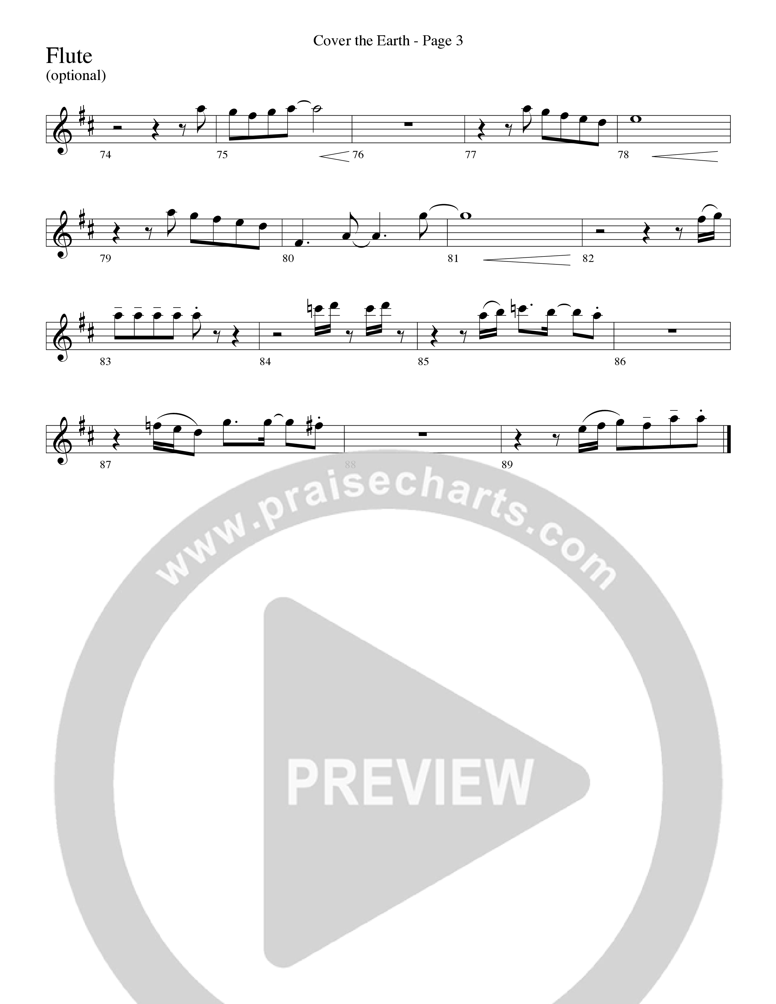 Cover The Earth (Choral Anthem SATB) Flute (Word Music Choral / Arr. Dave Williamson)