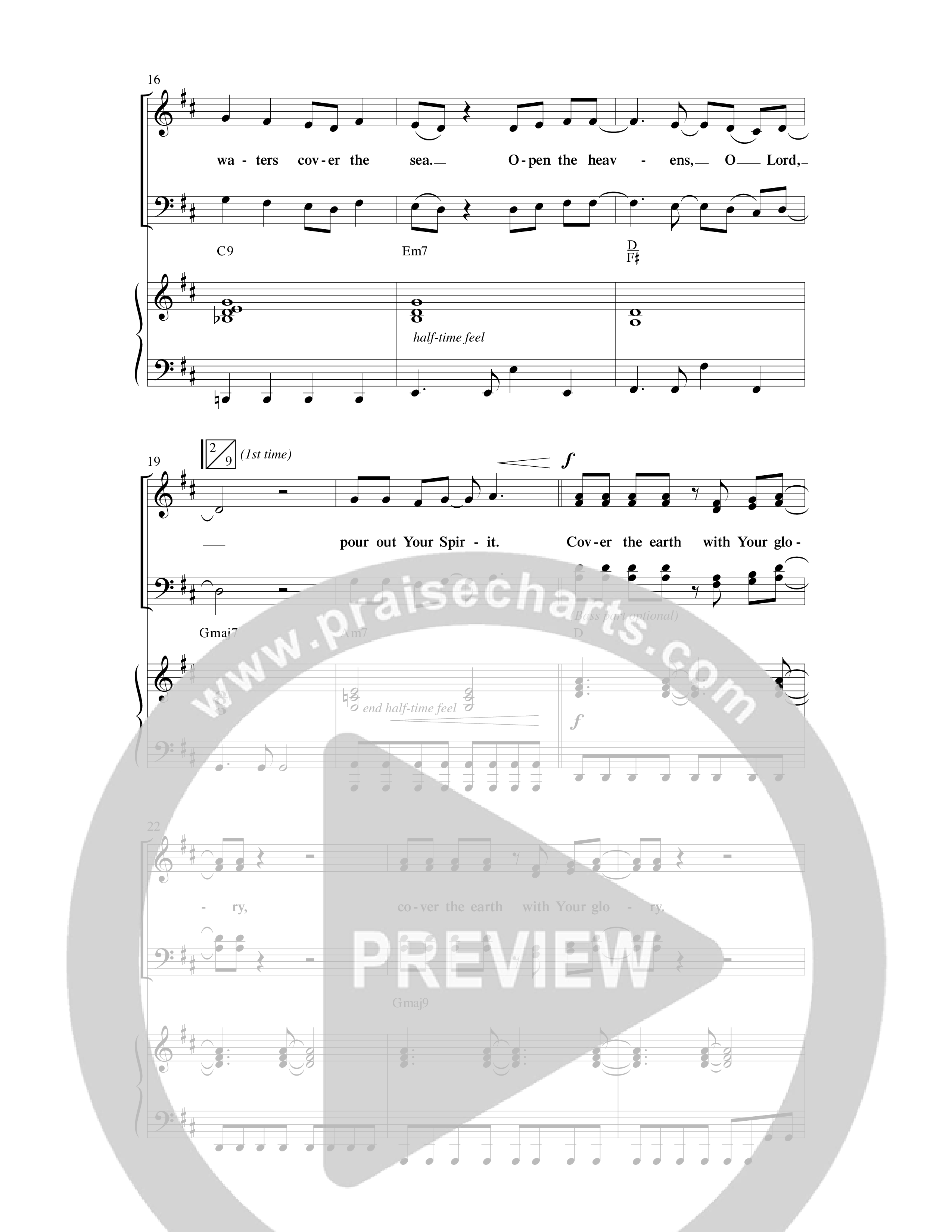 Cover The Earth (Choral Anthem SATB) Anthem (SATB/Piano) (Word Music Choral / Arr. Dave Williamson)