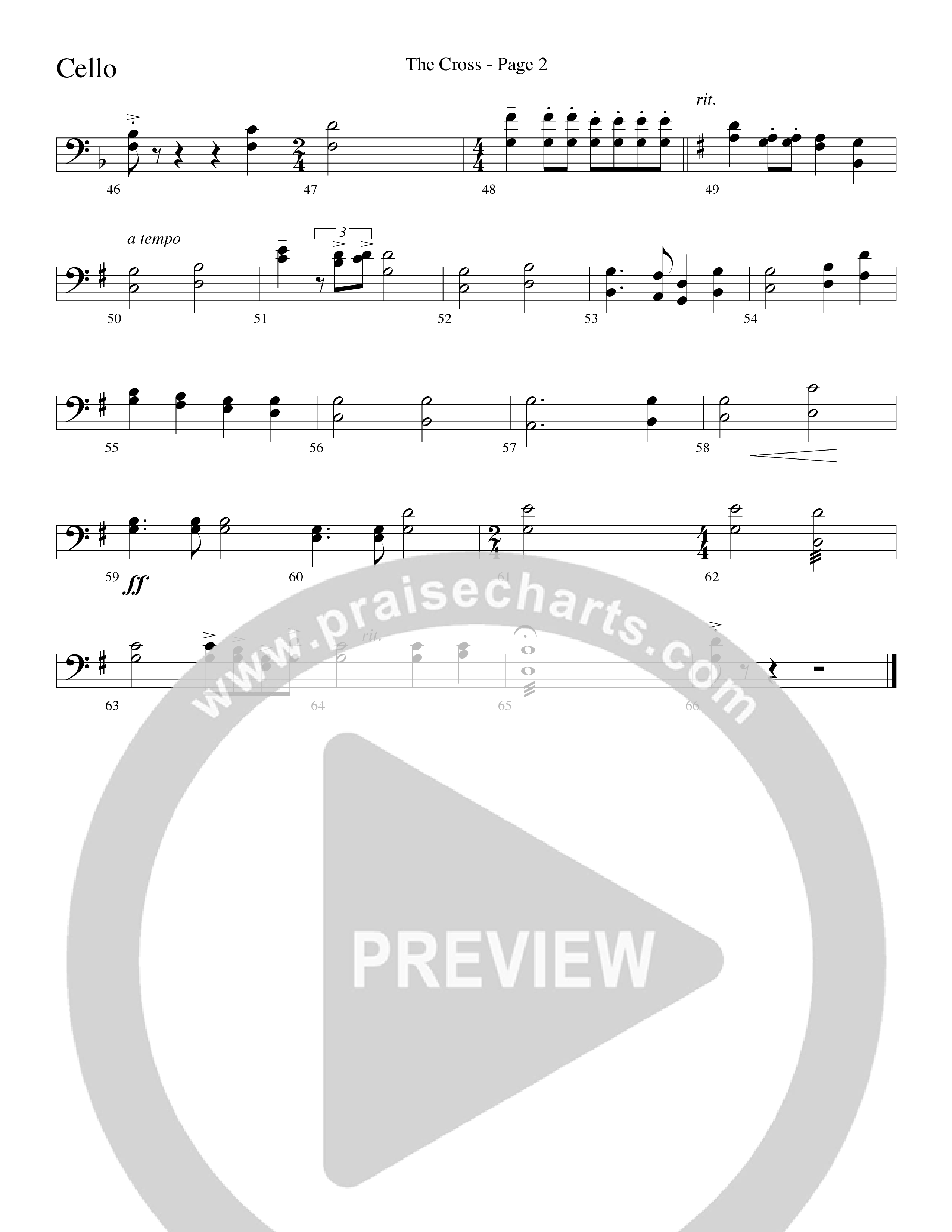 The Cross (Choral Anthem SATB) Cello (Word Music Choral / Arr. Russell Mauldin)