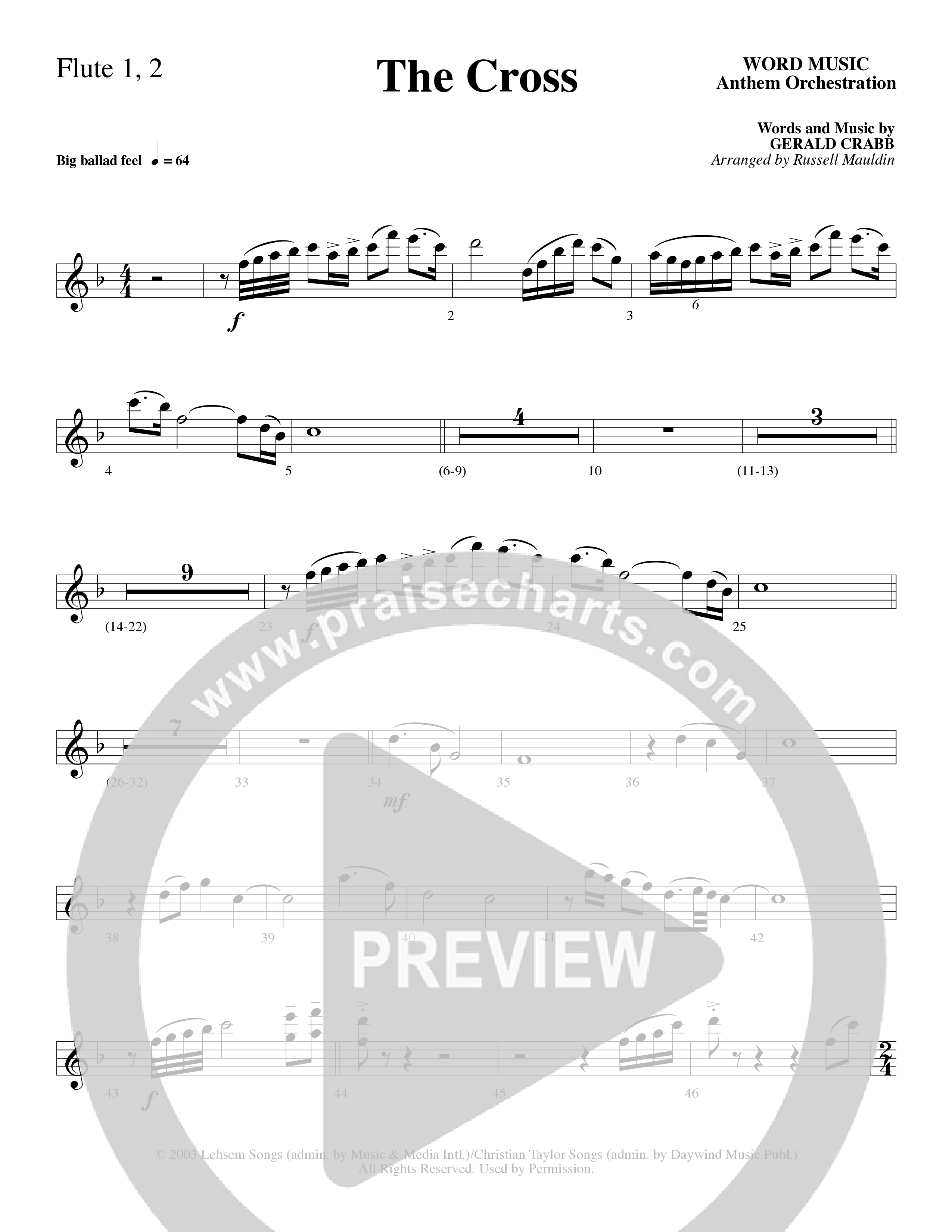 The Cross (Choral Anthem SATB) Flute (Word Music Choral / Arr. Russell Mauldin)