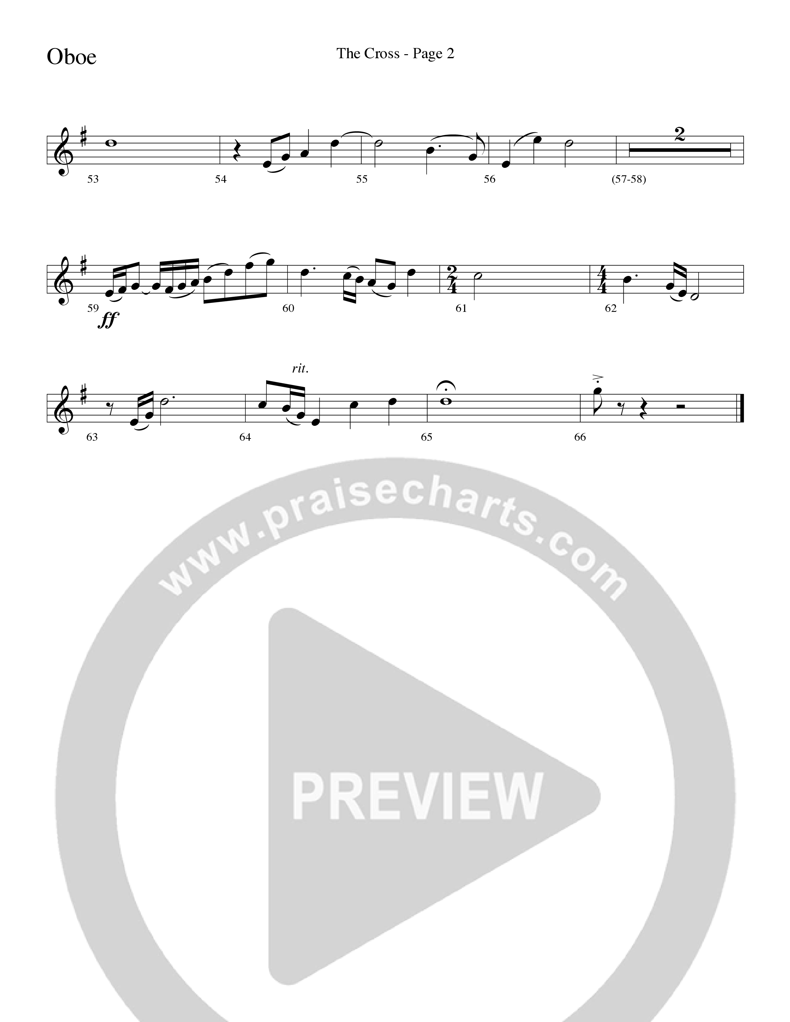The Cross (Choral Anthem SATB) Oboe (Word Music Choral / Arr. Russell Mauldin)