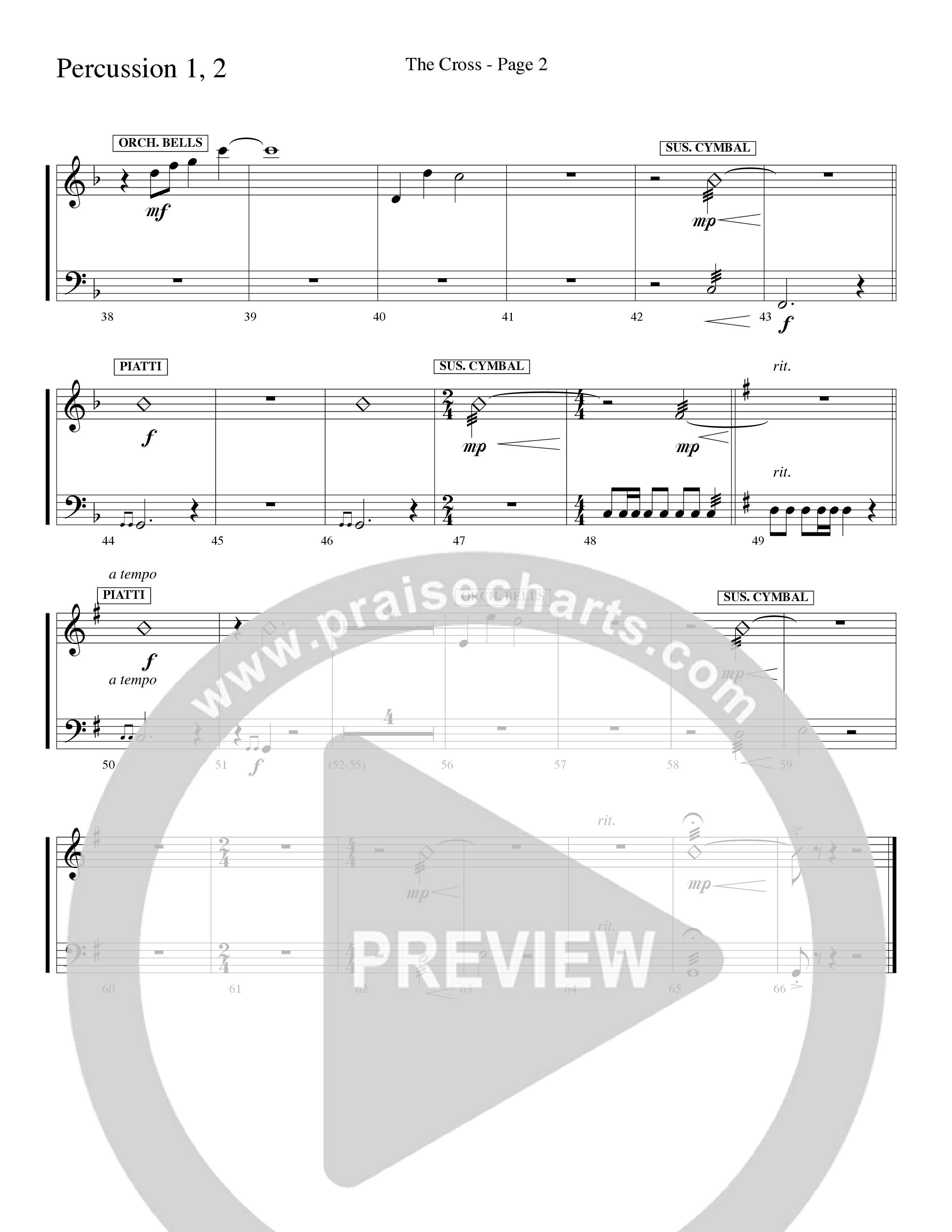 The Cross (Choral Anthem SATB) Percussion 1/2 (Word Music Choral / Arr. Russell Mauldin)