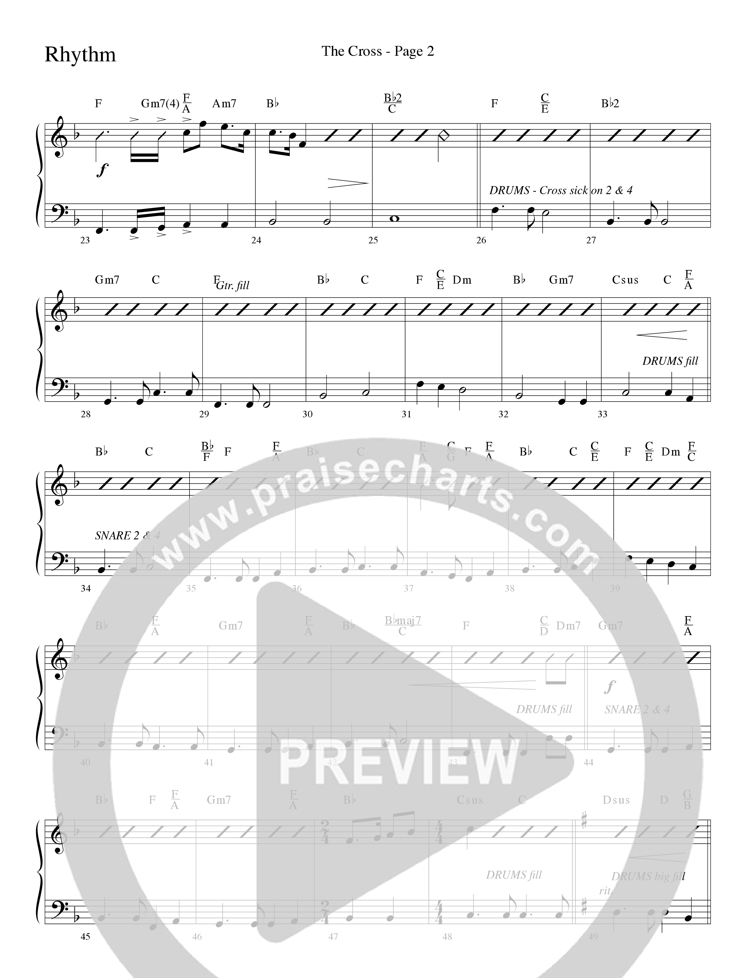 The Cross (Choral Anthem SATB) Rhythm Chart (Word Music Choral / Arr. Russell Mauldin)