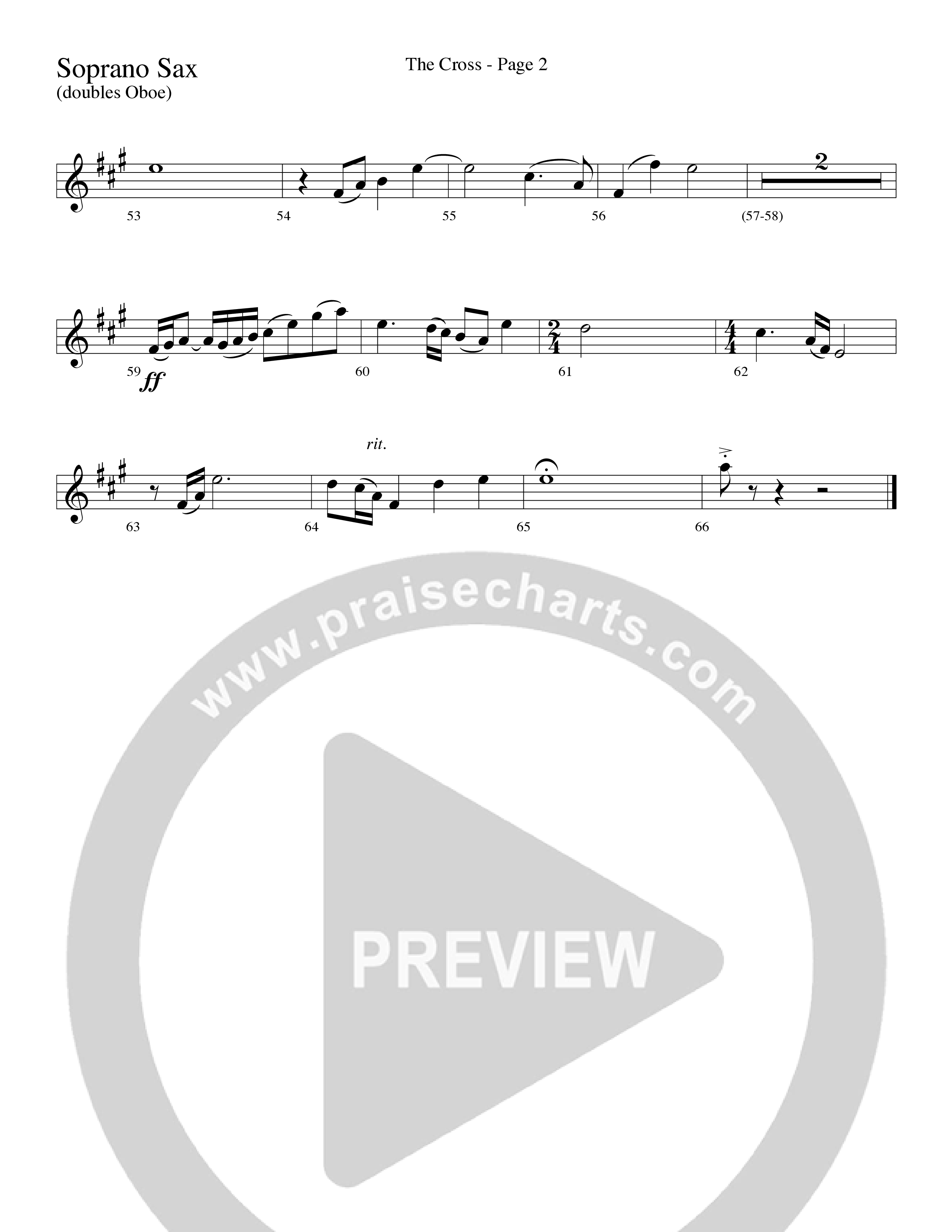 The Cross (Choral Anthem SATB) Soprano Sax (Word Music Choral / Arr. Russell Mauldin)