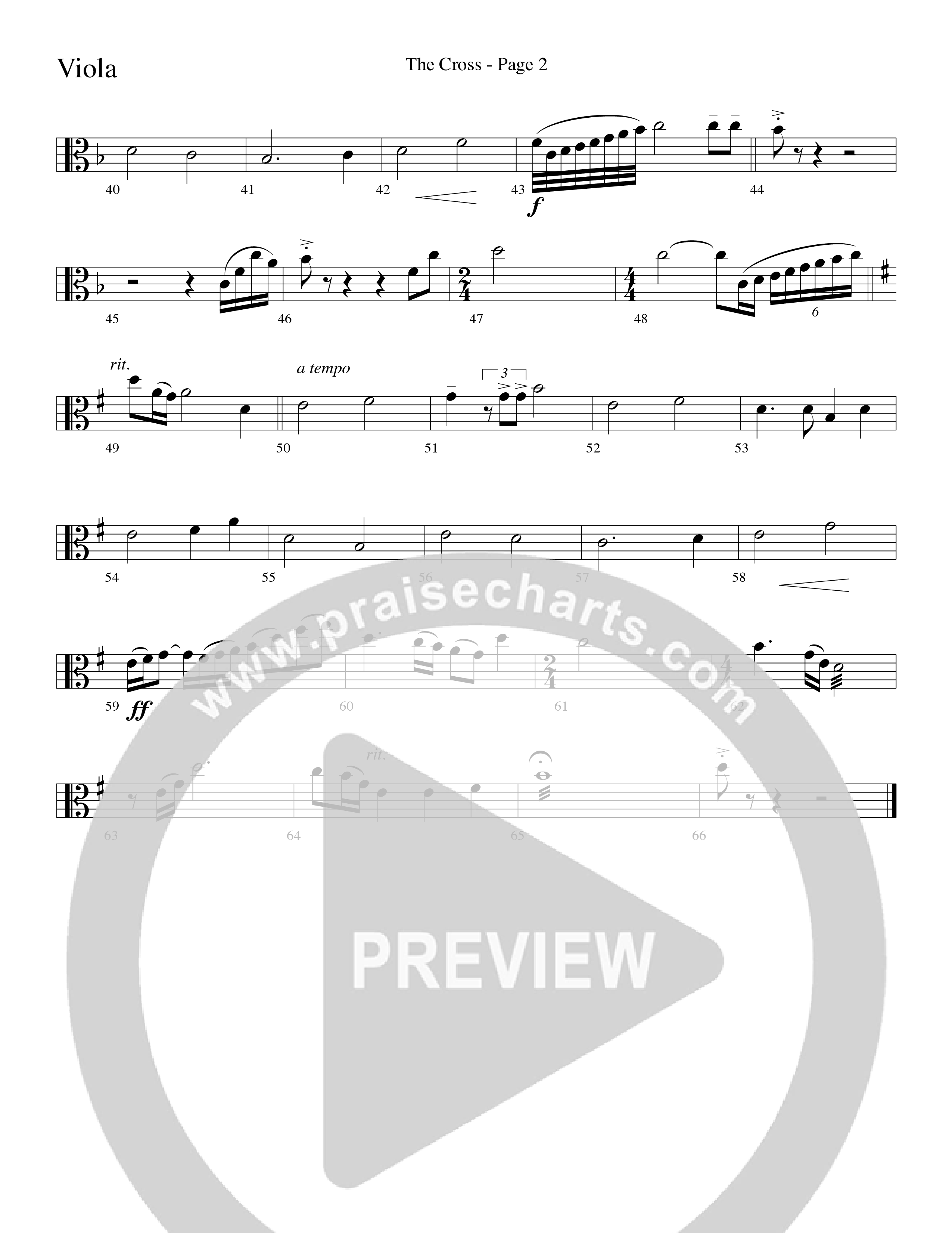 The Cross (Choral Anthem SATB) Viola (Word Music Choral / Arr. Russell Mauldin)